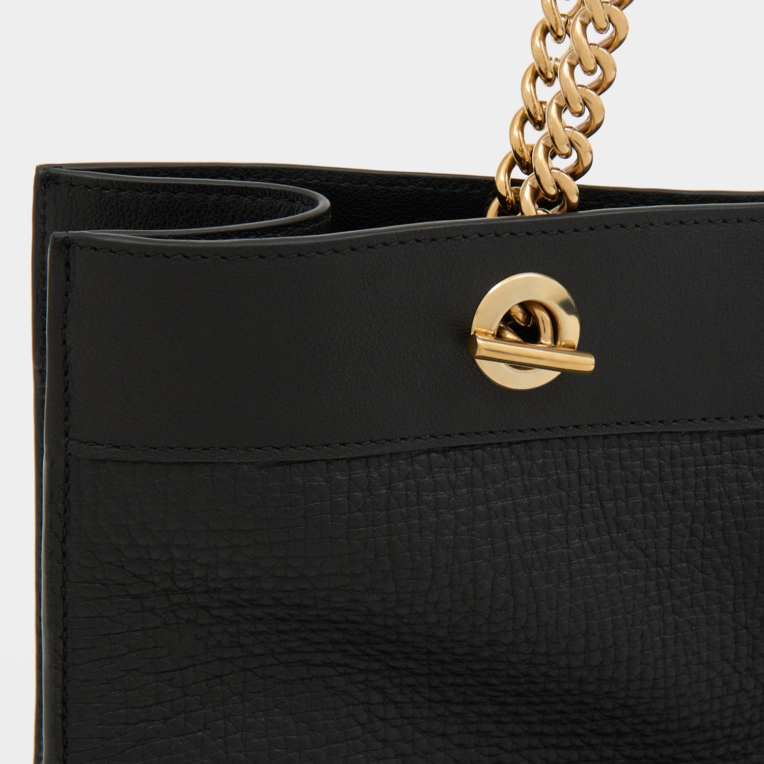 Mortimer Small Eyelet Tote -

          
            Crosshatch Leather in Black -
          

          Anya Hindmarch UK
