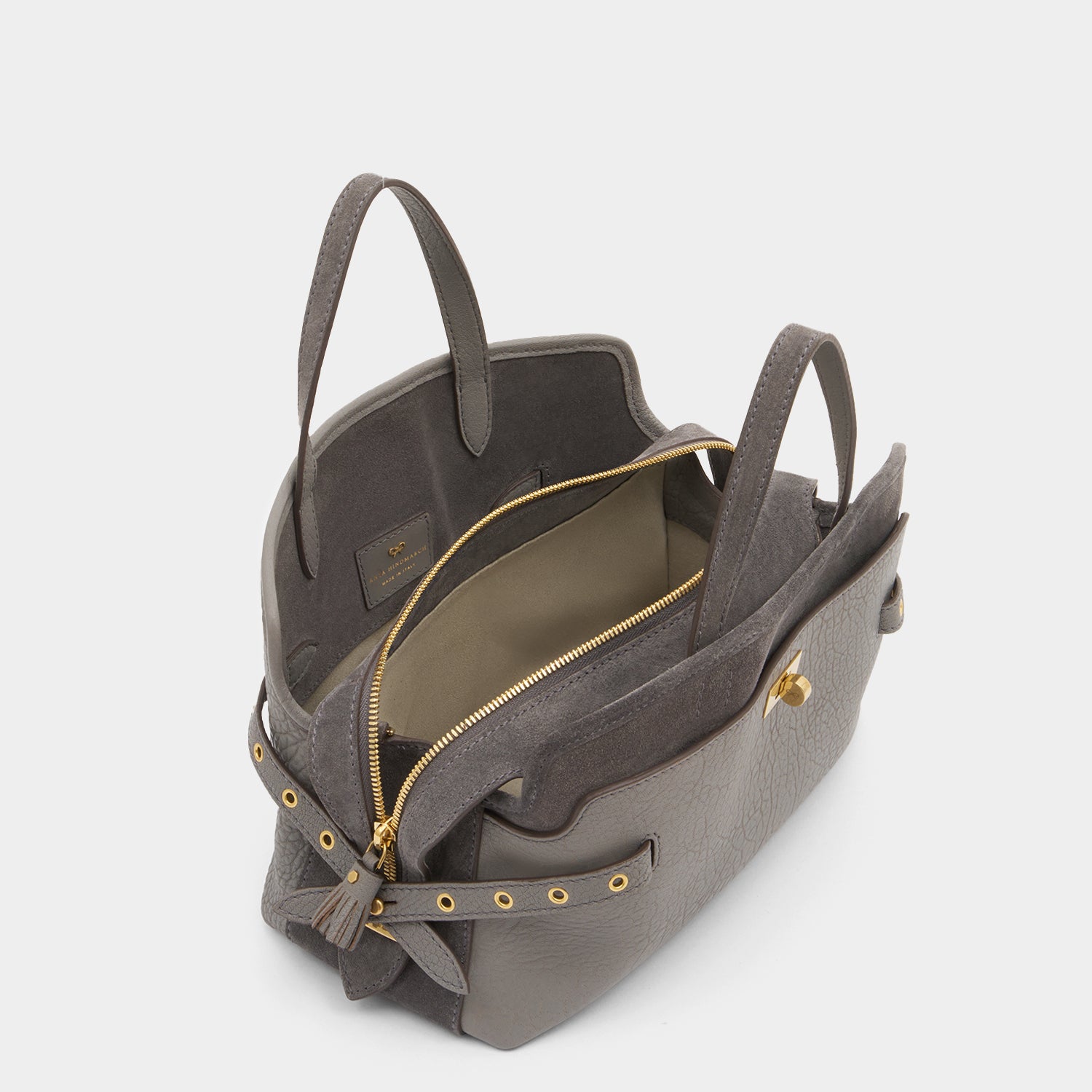 Wilson Eyelet Cross-body -

          
            Suede in Stone Grey -
          

          Anya Hindmarch UK
