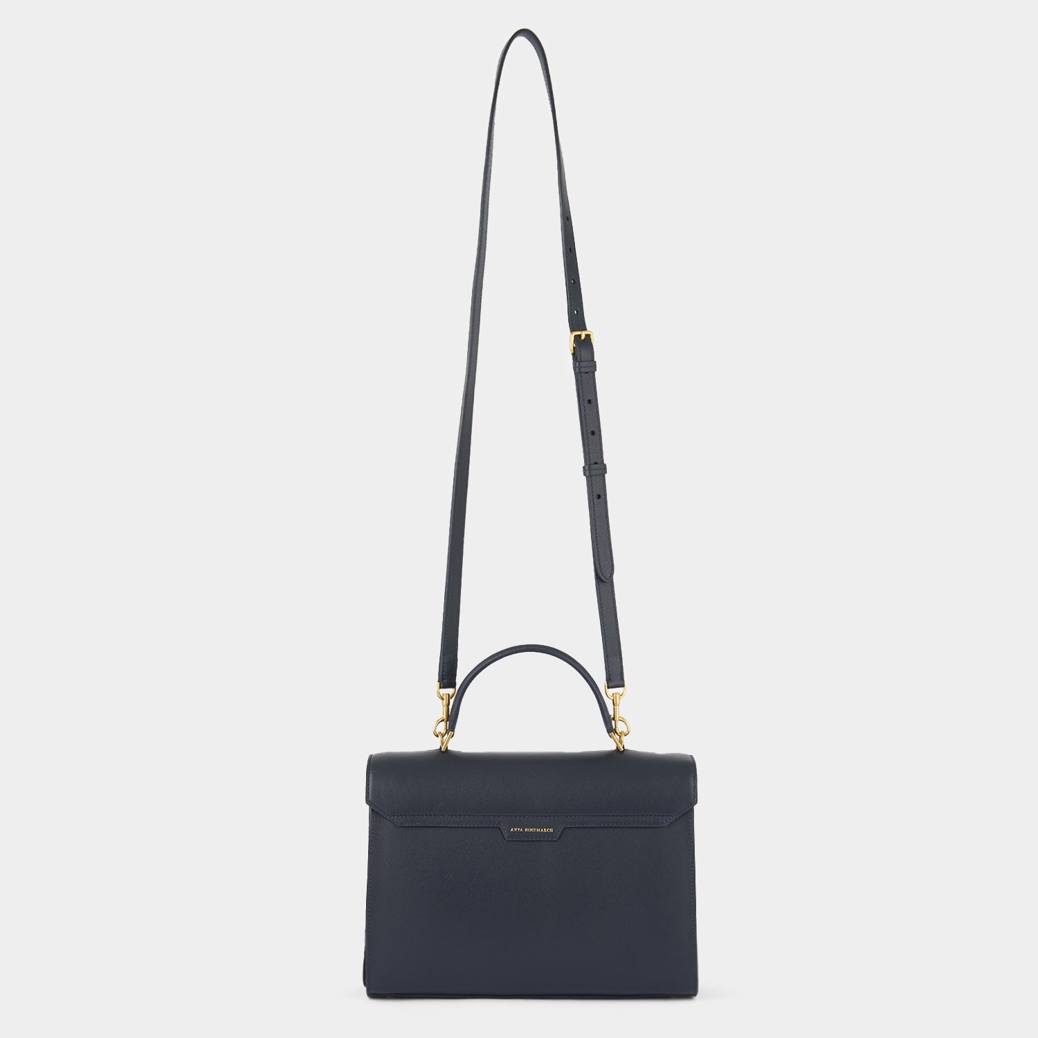Calf leather blue bag with adjustable strap by Anya Hindmarch