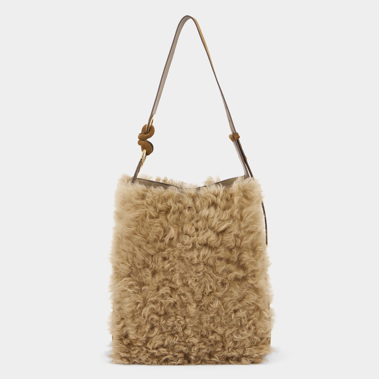 Ringo Shearling Shoulder Bag -

          
            Shearling in Taupe -
          

          Anya Hindmarch UK
