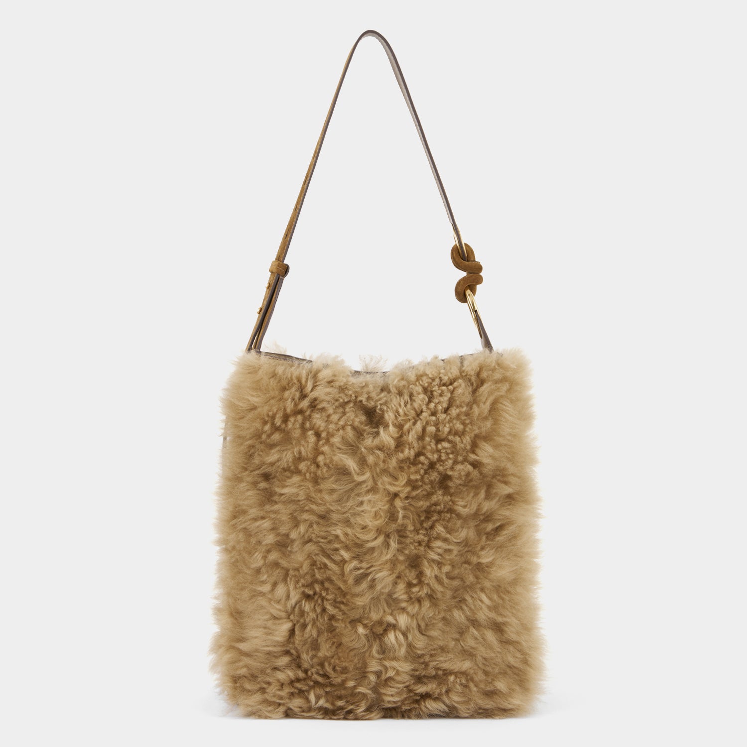 Ringo Shearling Shoulder Bag -

          
            Shearling in Taupe -
          

          Anya Hindmarch UK
