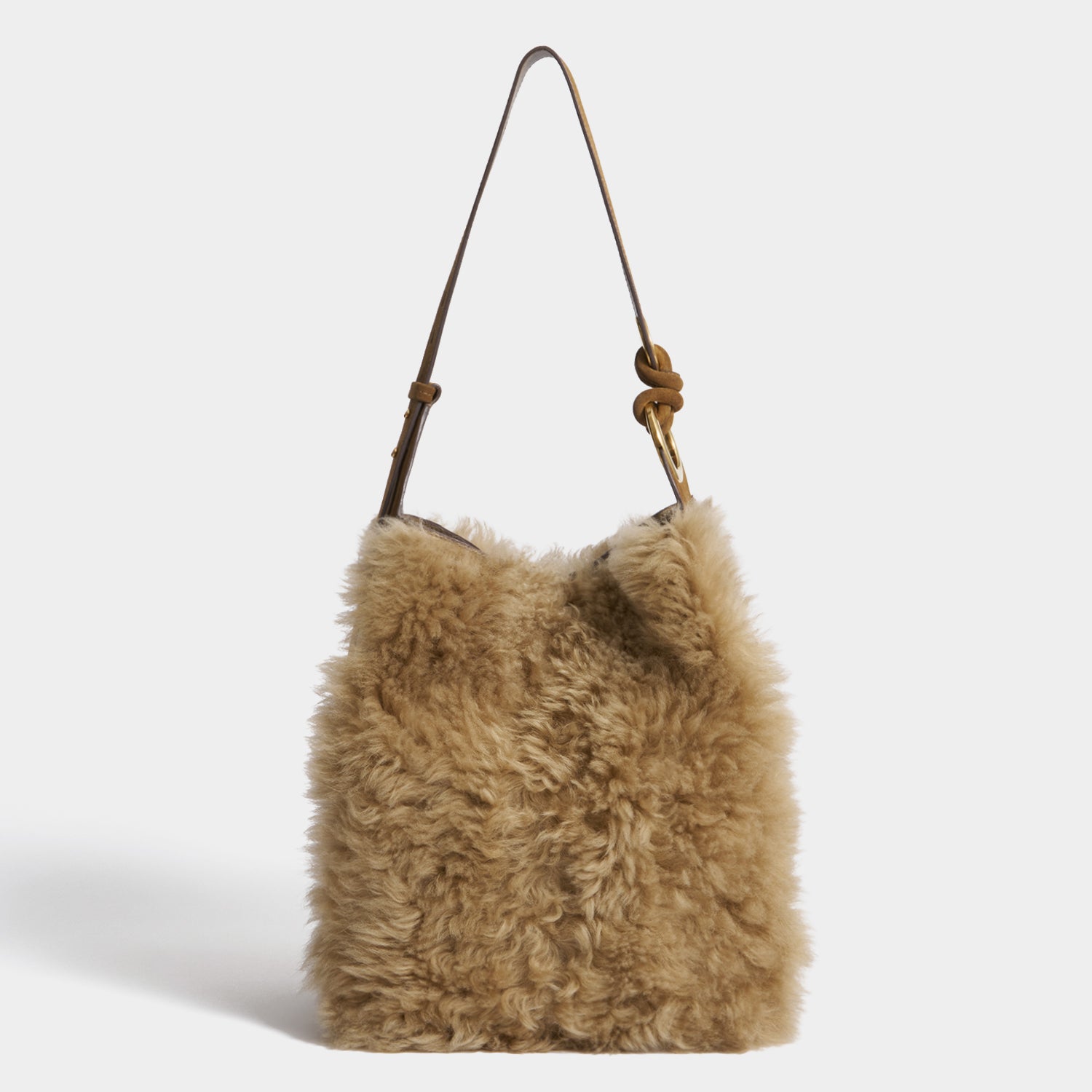 Ringo Shearling Shoulder Bag -

          
            Shearling in Taupe -
          

          Anya Hindmarch UK
