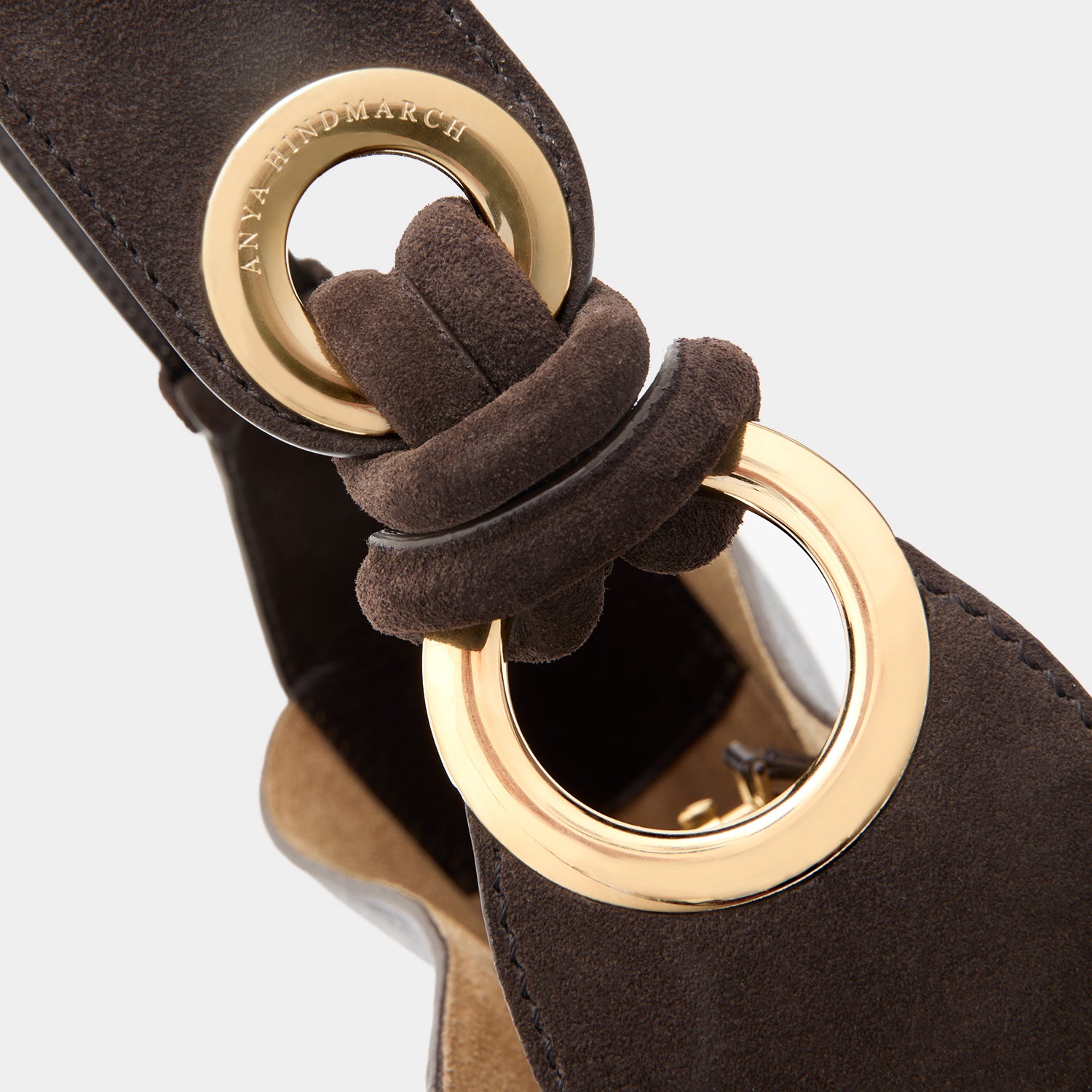 Ringo Shoulder Bag -

          
            Suede Leather in Truffle Brown -
          

          Anya Hindmarch UK
