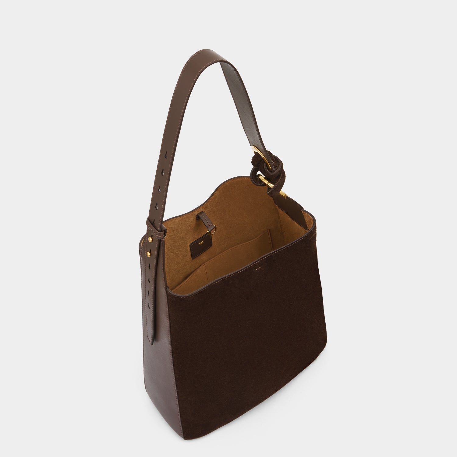 Ringo Shoulder Bag -

          
            Suede Leather in Truffle Brown -
          

          Anya Hindmarch UK
