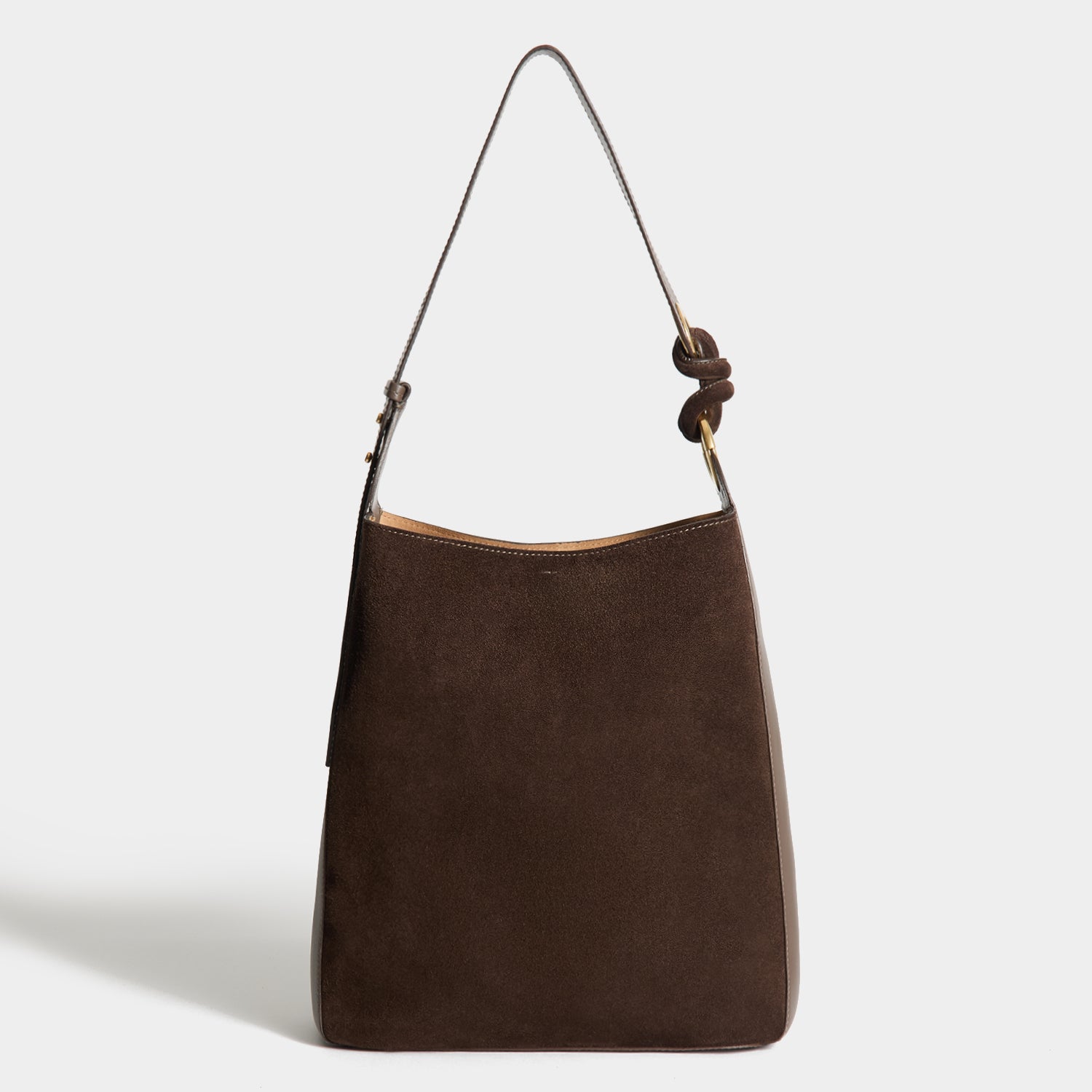 Ringo Shoulder Bag -

          
            Suede Leather in Truffle Brown -
          

          Anya Hindmarch UK
