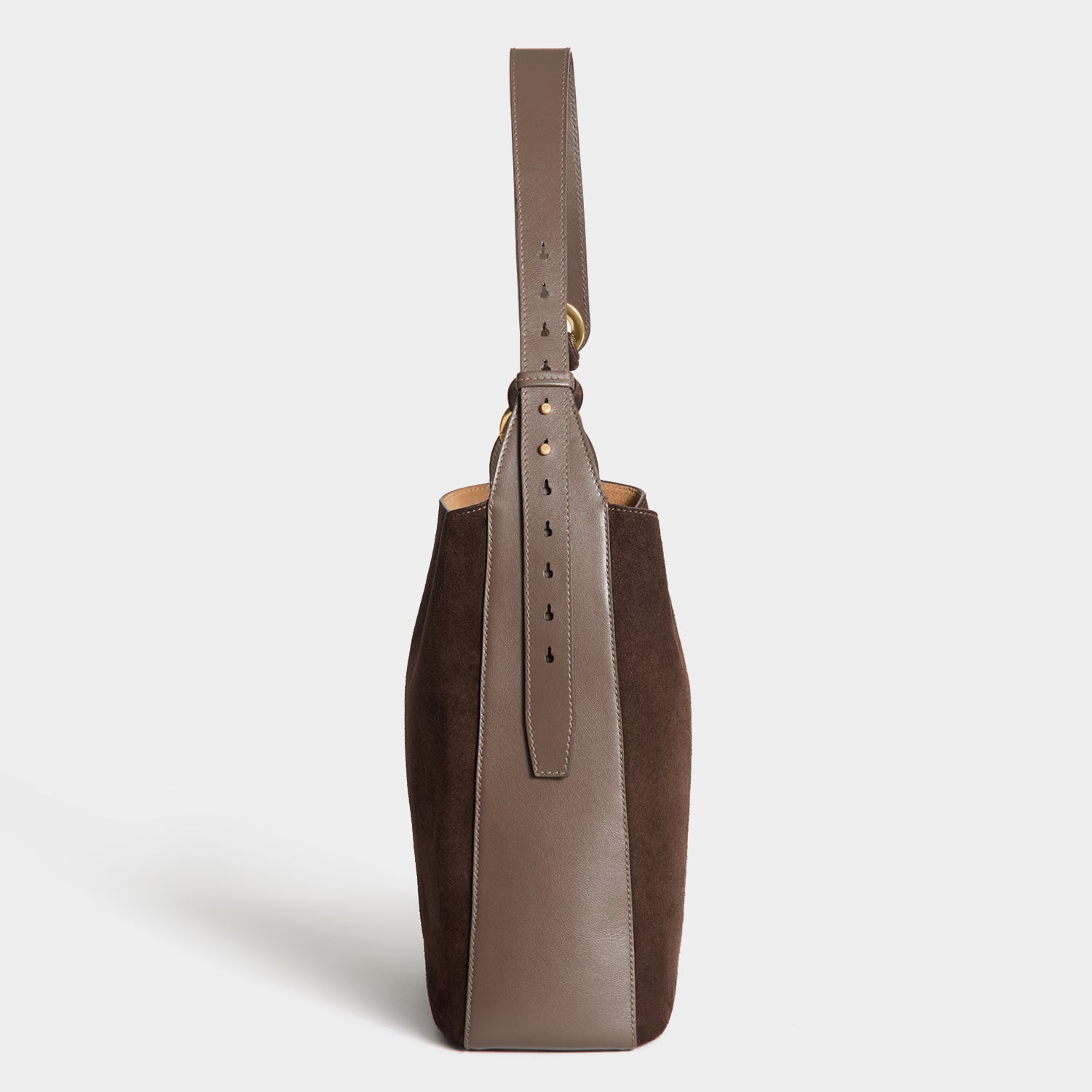 Ringo Shoulder Bag -

          
            Suede Leather in Truffle Brown -
          

          Anya Hindmarch UK
