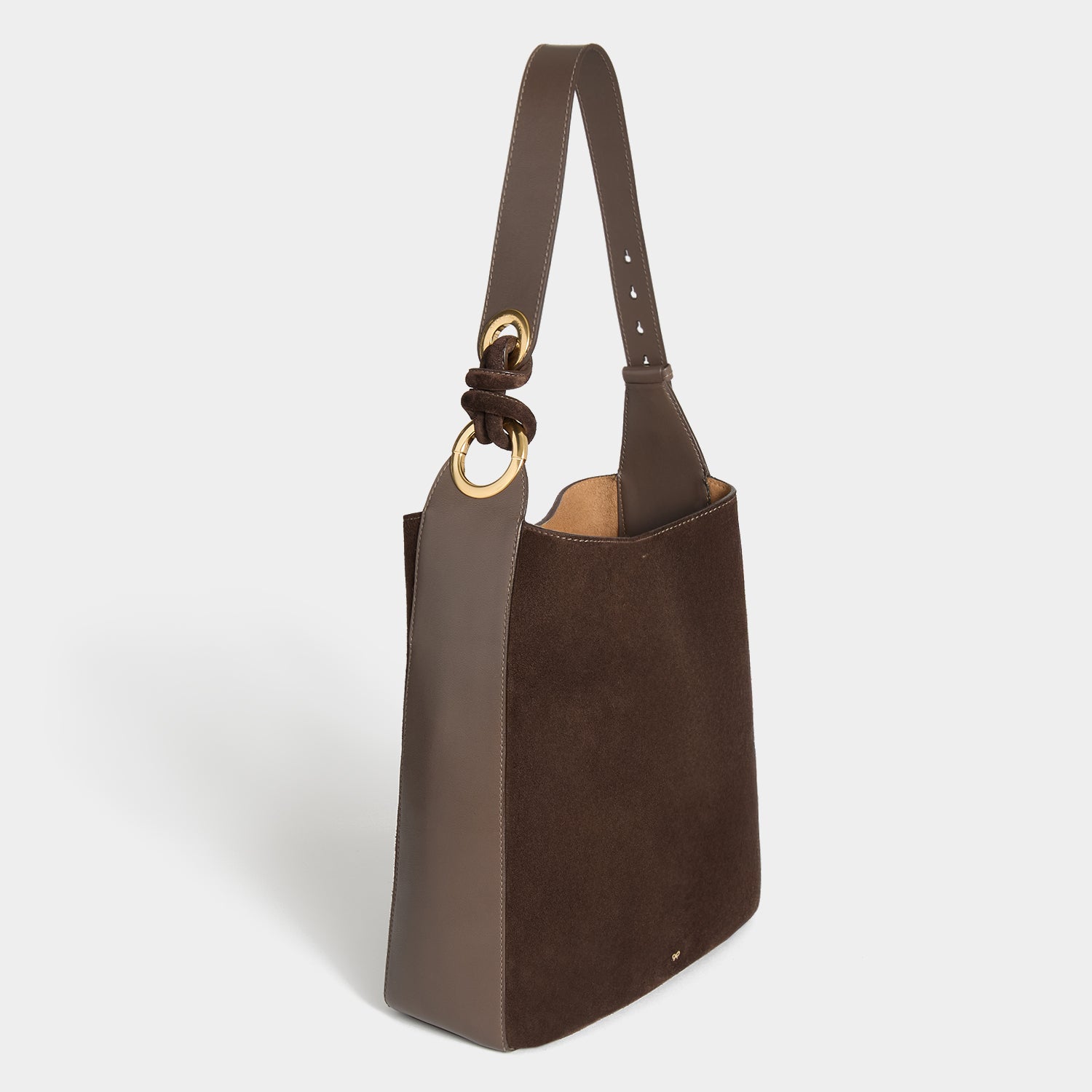 Ringo Shoulder Bag -

          
            Suede Leather in Truffle Brown -
          

          Anya Hindmarch UK
