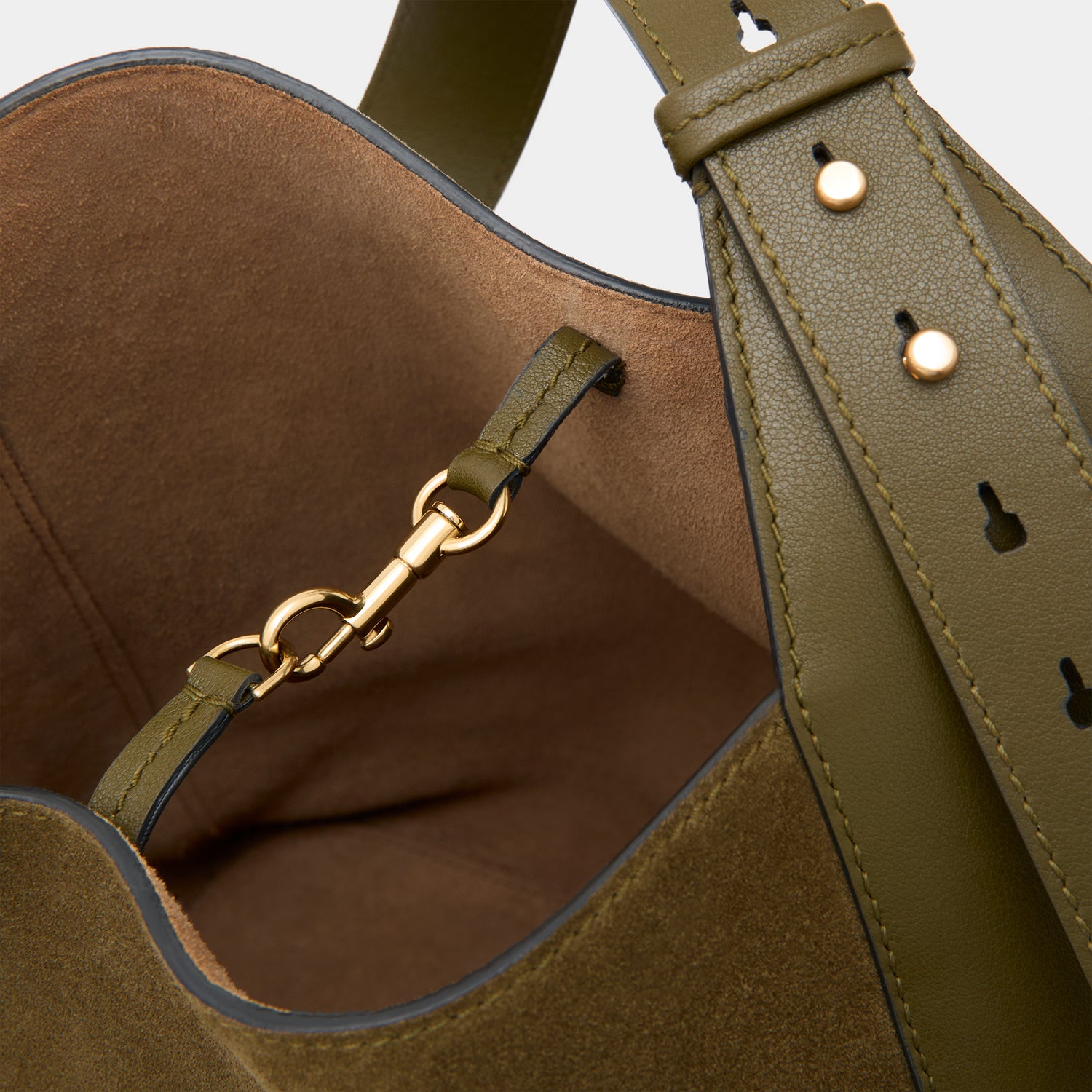 Ringo Shoulder Bag -

          
            Suede Leather in Bonsai Green -
          

          Anya Hindmarch UK
