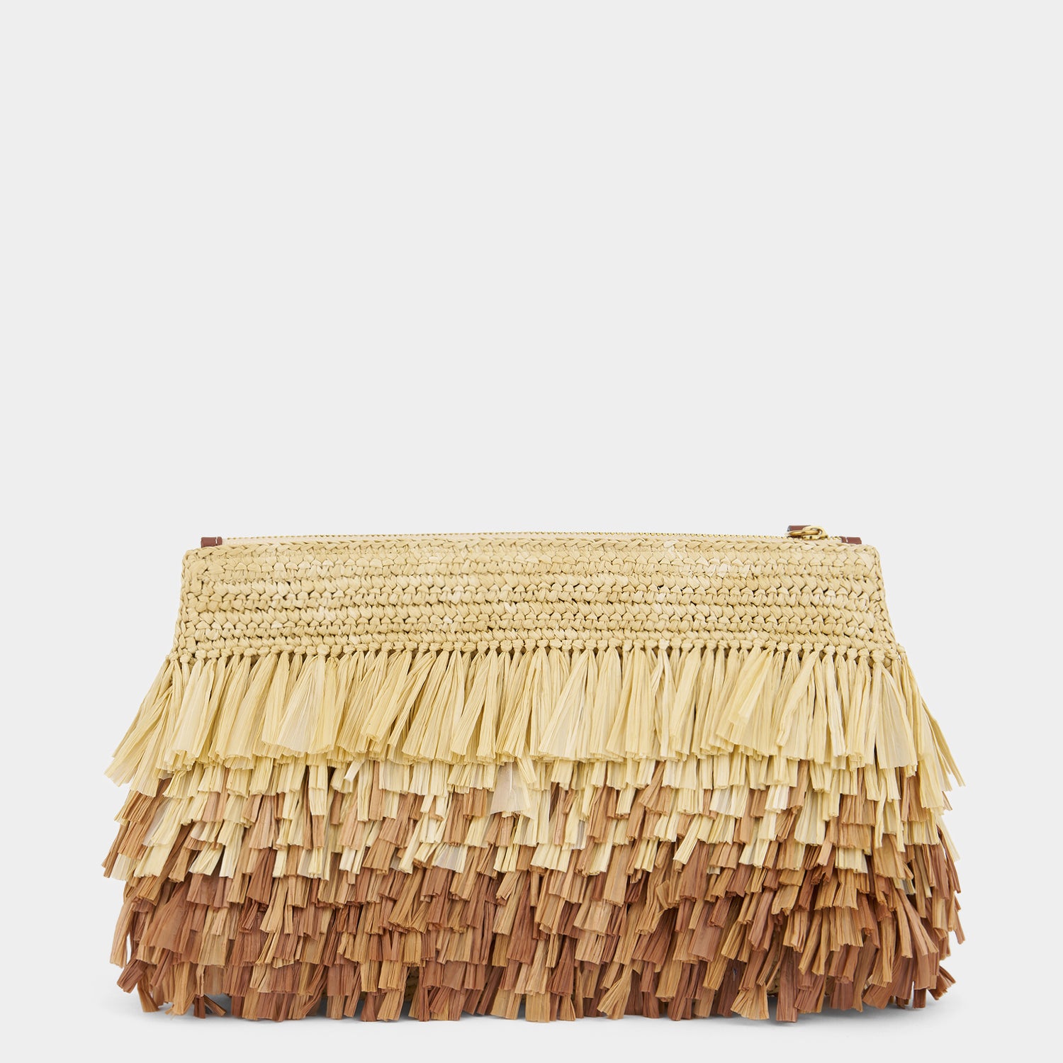 Degrade Clutch Shag in Natural Raffia by anya hindmarch
