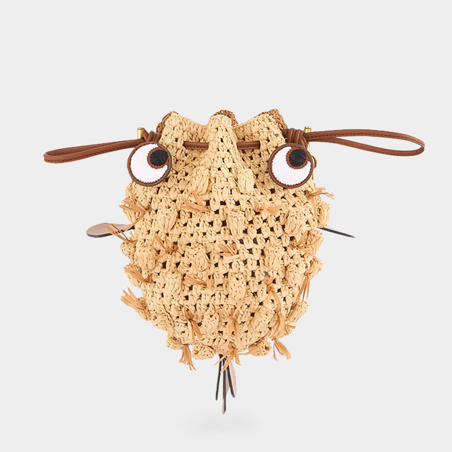 Raffia Blowfish Cross-body -

          
            Natural Raffia/Smooth Leather in Natural -
          

          Anya Hindmarch UK
