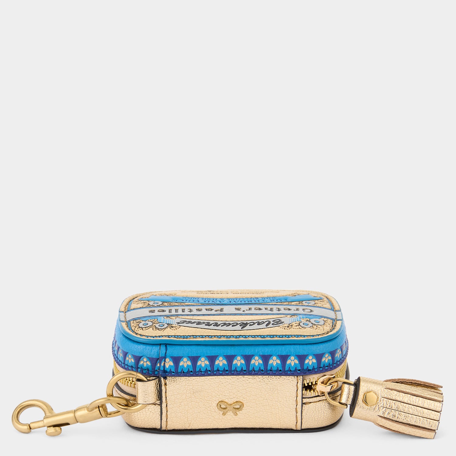 Grether's Pastilles tin sinpired coin purse made of capra leather by Anya Hindmarch