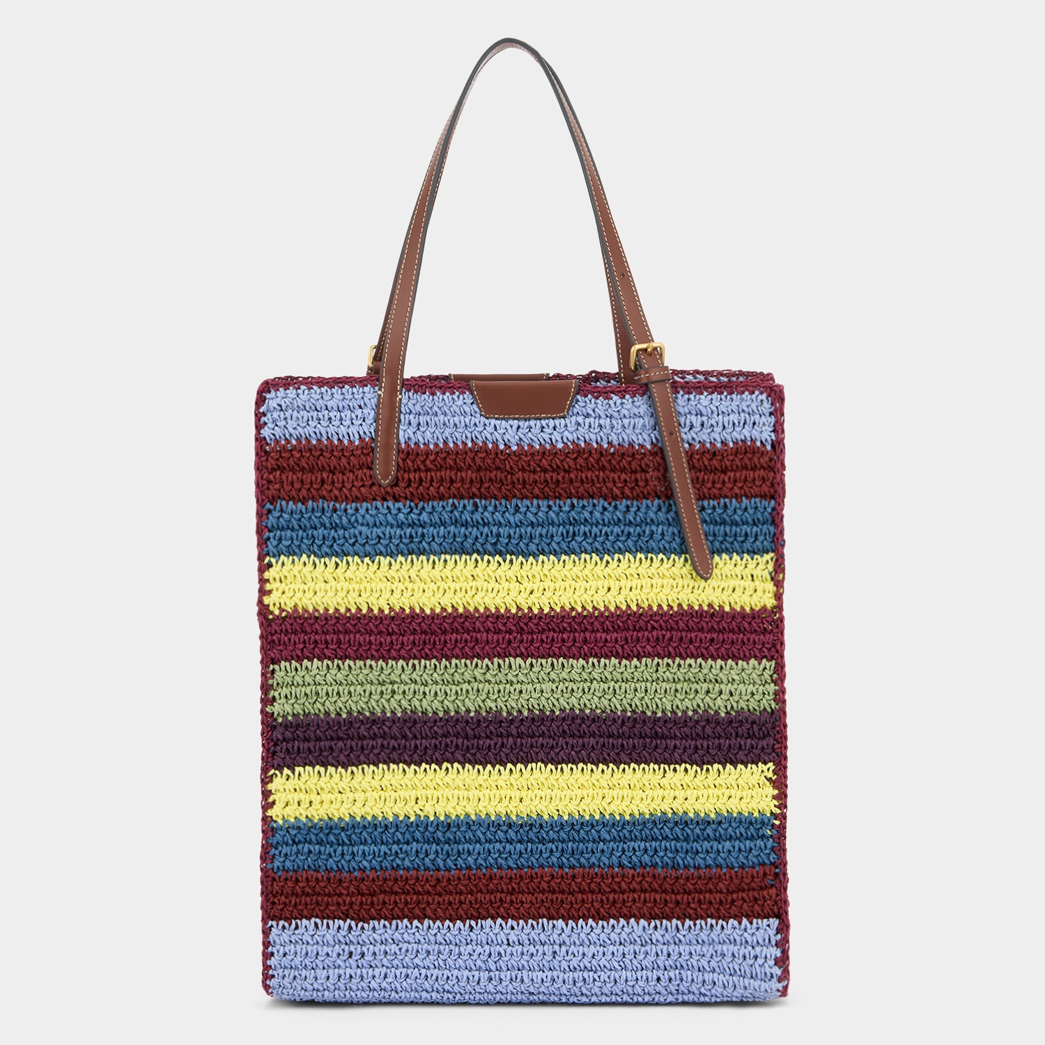 Multicoloured raffia Pez tote bag by Anya Hindmarch