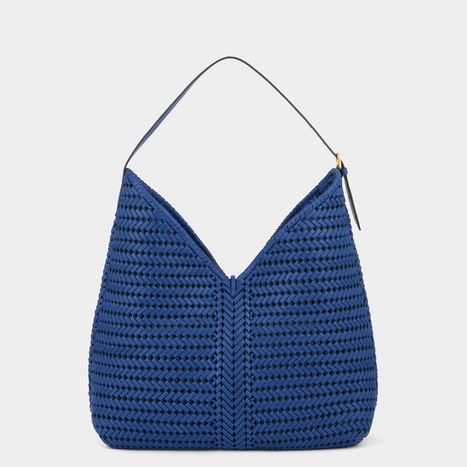 Blue capra leather Hobo bag by Anya Hindmarch