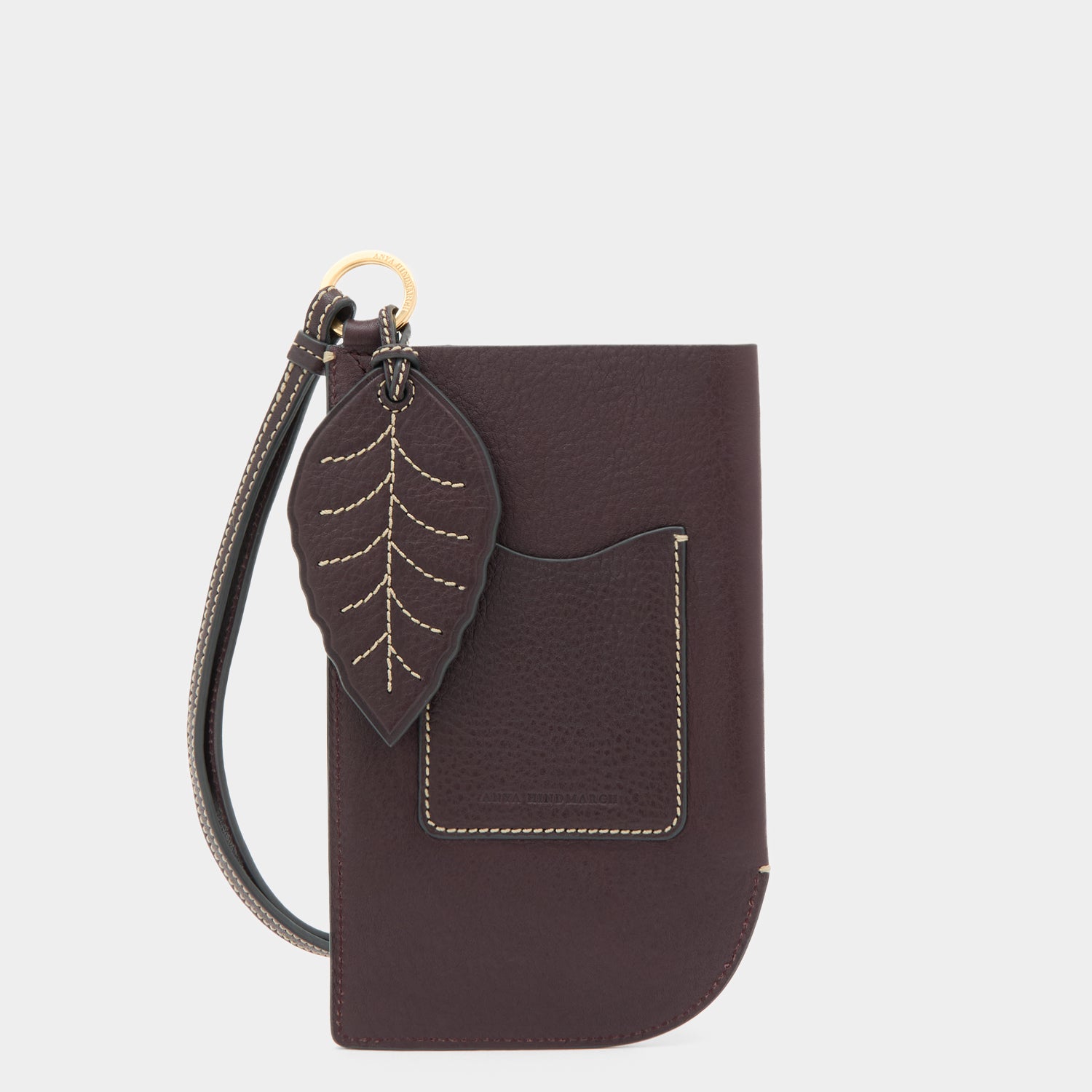 RTN Strap Phone Pouch -

          
            Natural Grain Leather in Grape Purple -
          

          Anya Hindmarch UK
