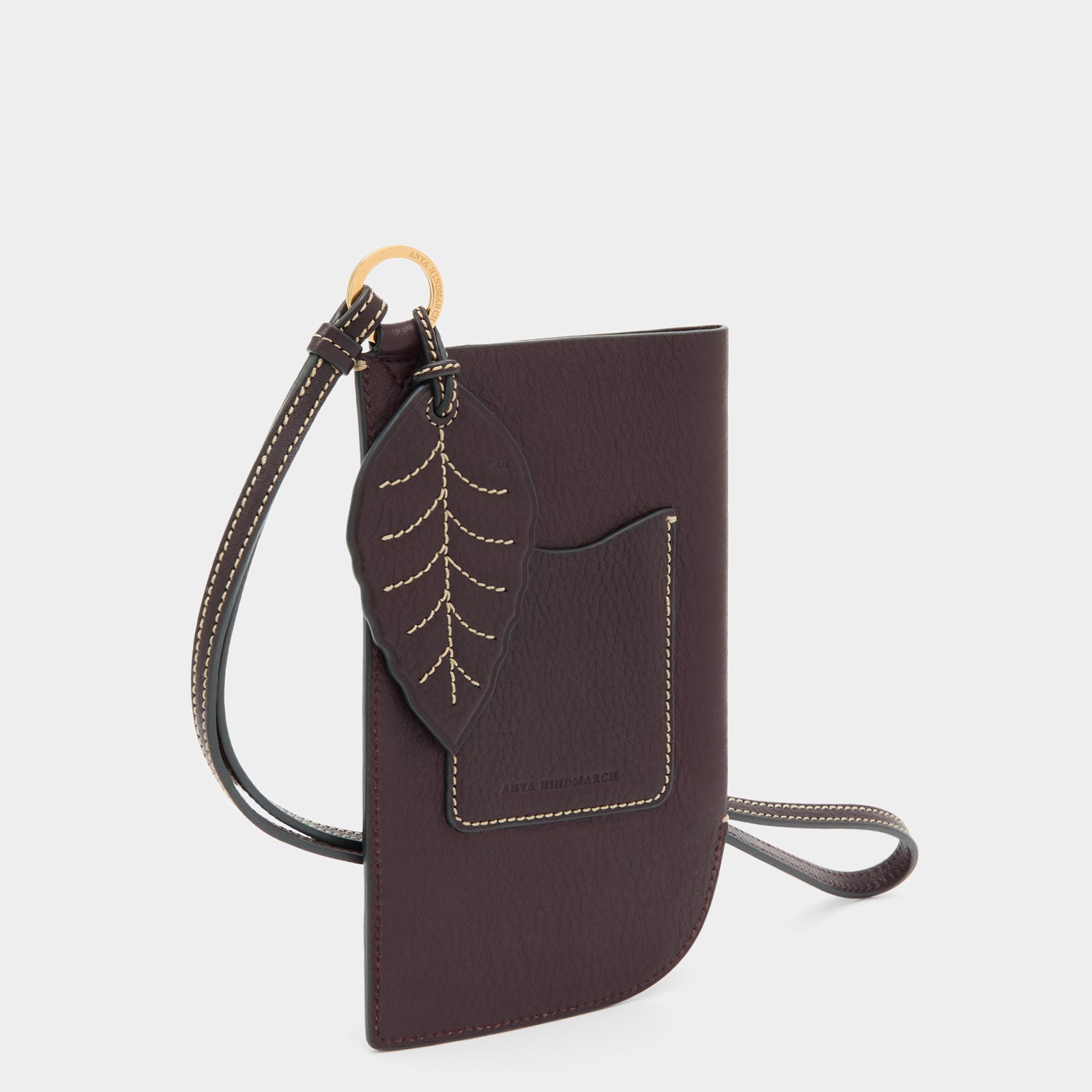 RTN Strap Phone Pouch -

          
            Natural Grain Leather in Grape Purple -
          

          Anya Hindmarch UK
