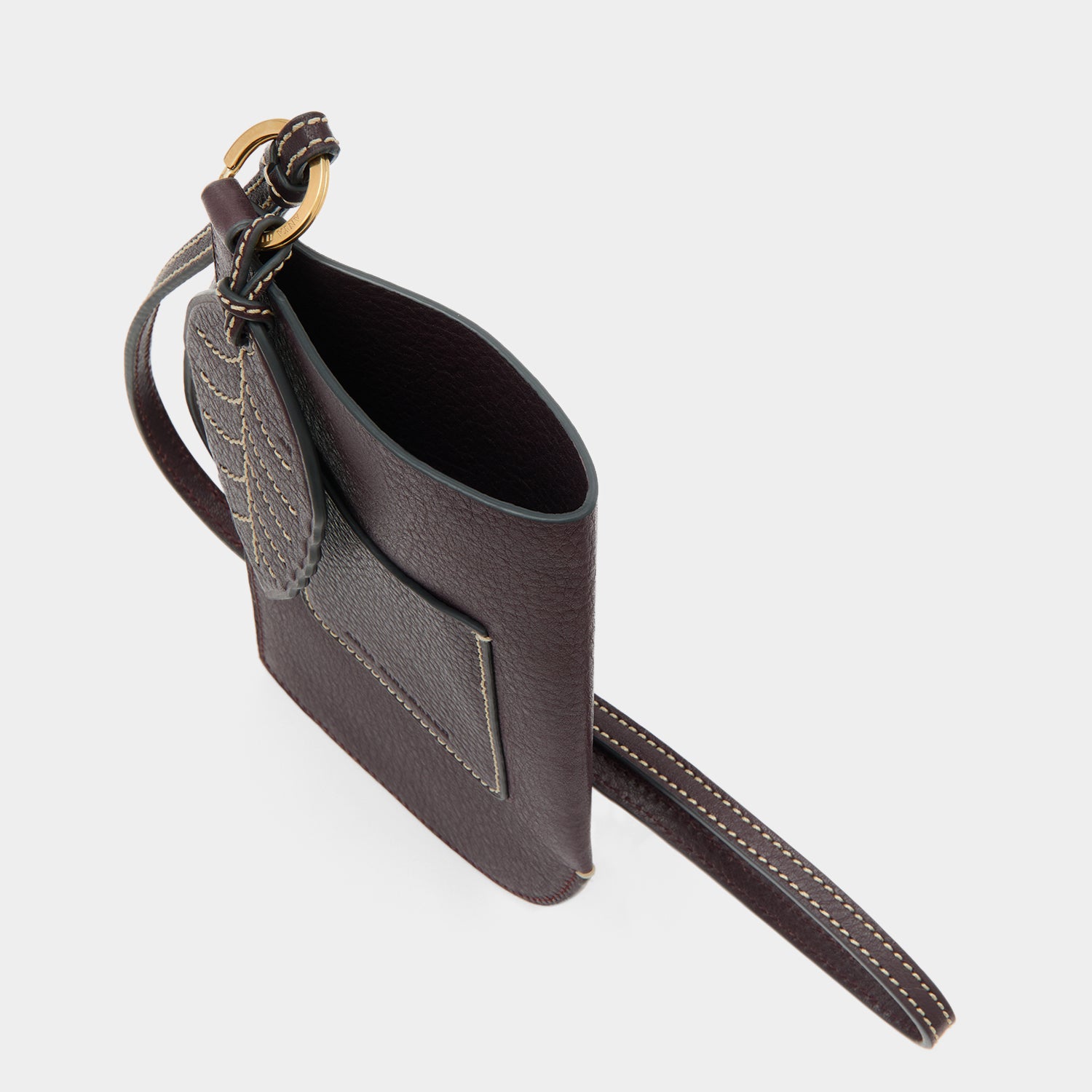 RTN Strap Phone Pouch -

          
            Natural Grain Leather in Grape Purple -
          

          Anya Hindmarch UK
