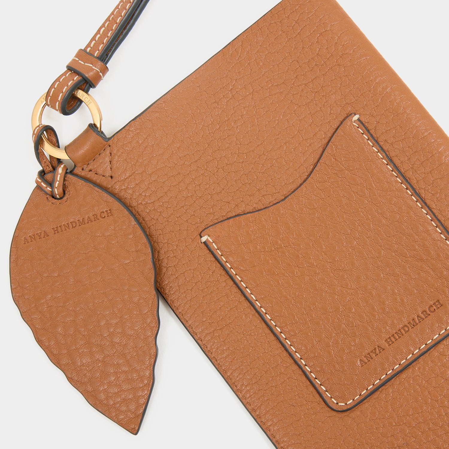 RTN Phone Pouch -

          
            Natural Grain Leather in Pecan -
          

          Anya Hindmarch UK
