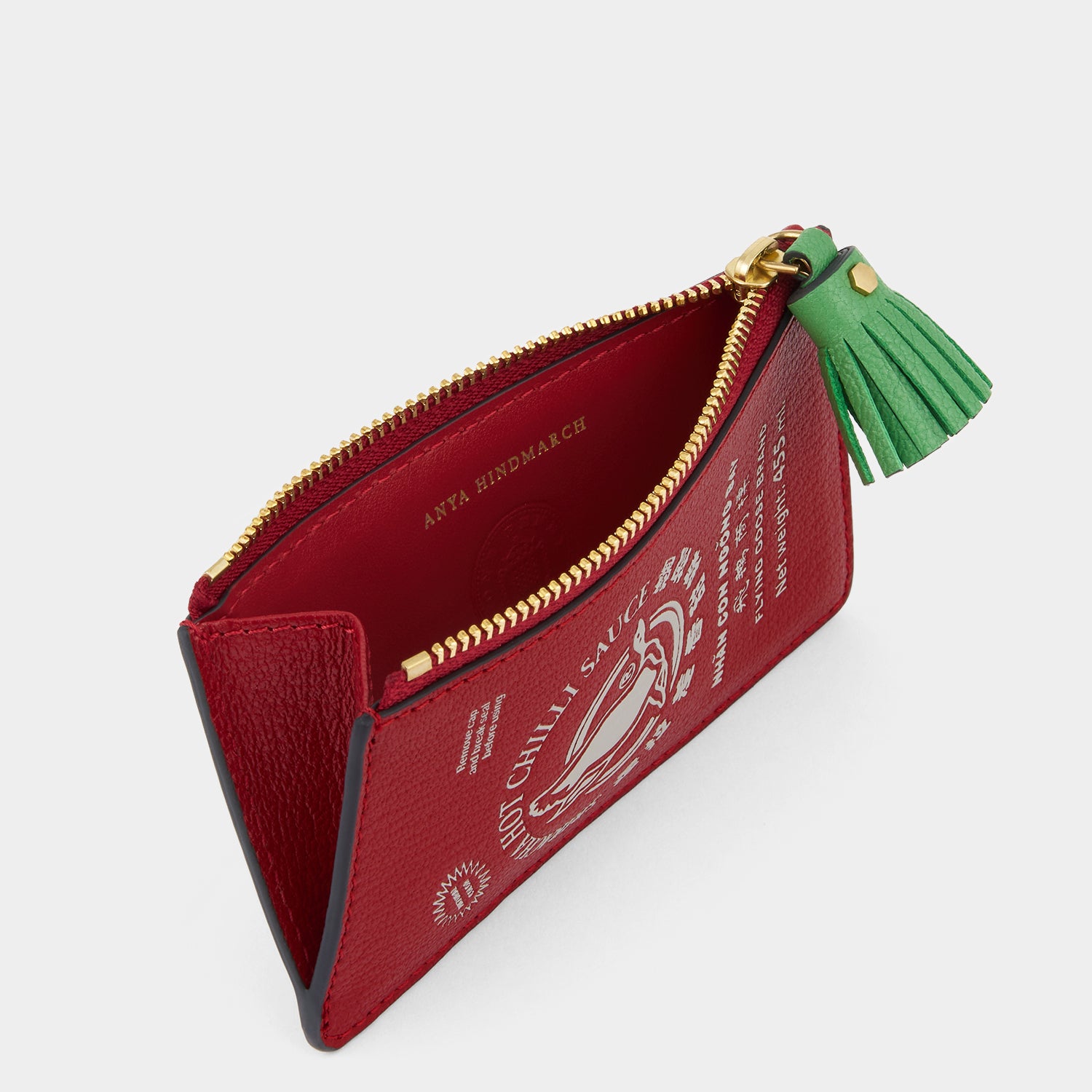 Anya Brands Flying Goose Sriracha Zip Card Case -

          
            Smooth Leather in Russet Red -
          

          Anya Hindmarch UK
