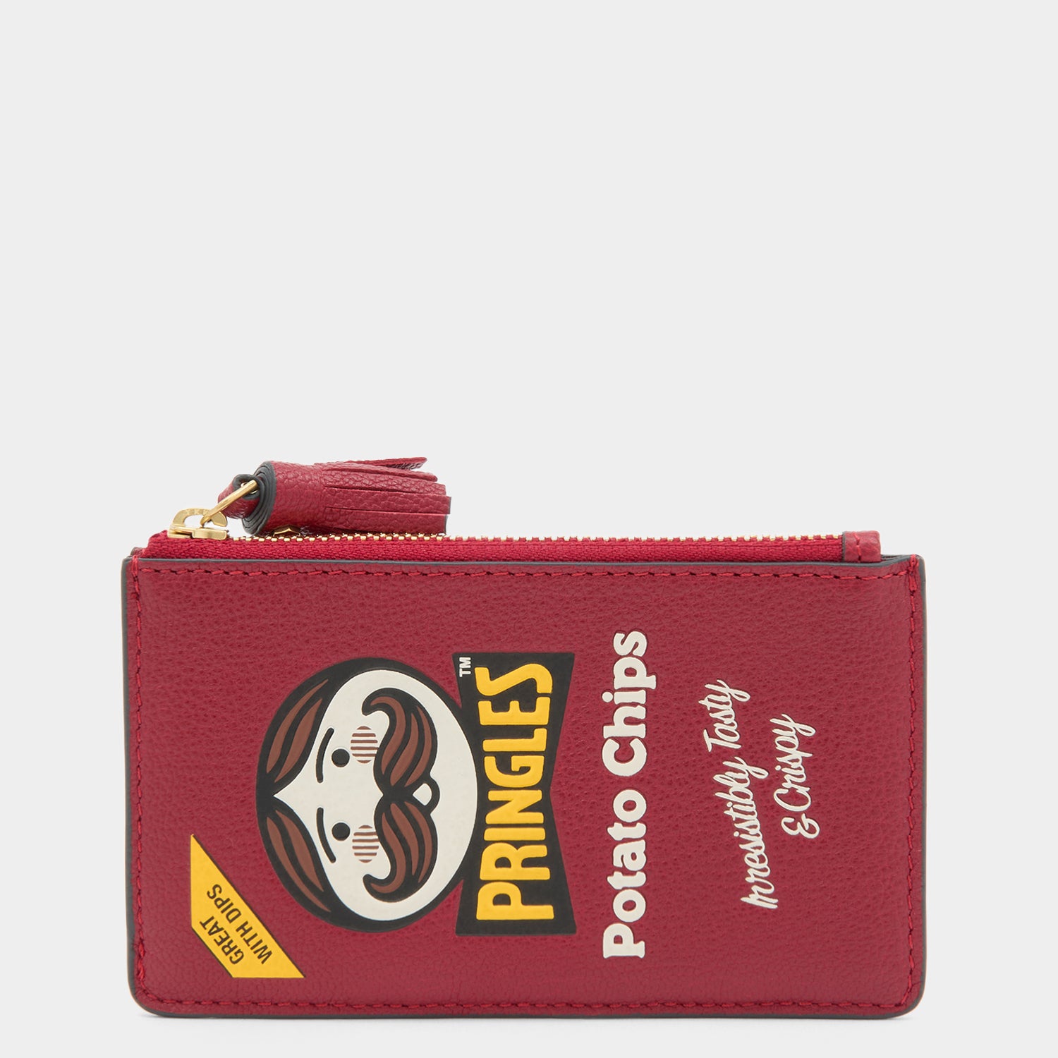 Anya Brands Pringles Zip Card Case -

          
            Smooth Leather in Vampire Red -
          

          Anya Hindmarch UK

