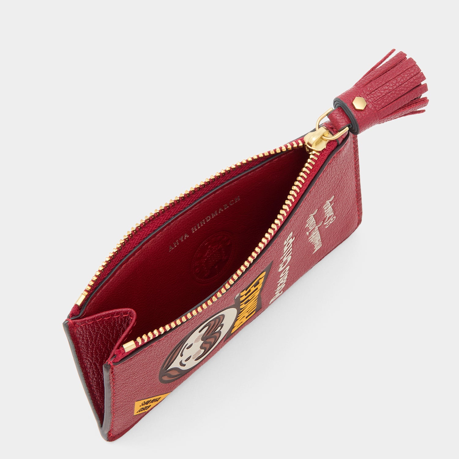 Anya Brands Pringles Zip Card Case -

          
            Smooth Leather in Vampire Red -
          

          Anya Hindmarch UK
