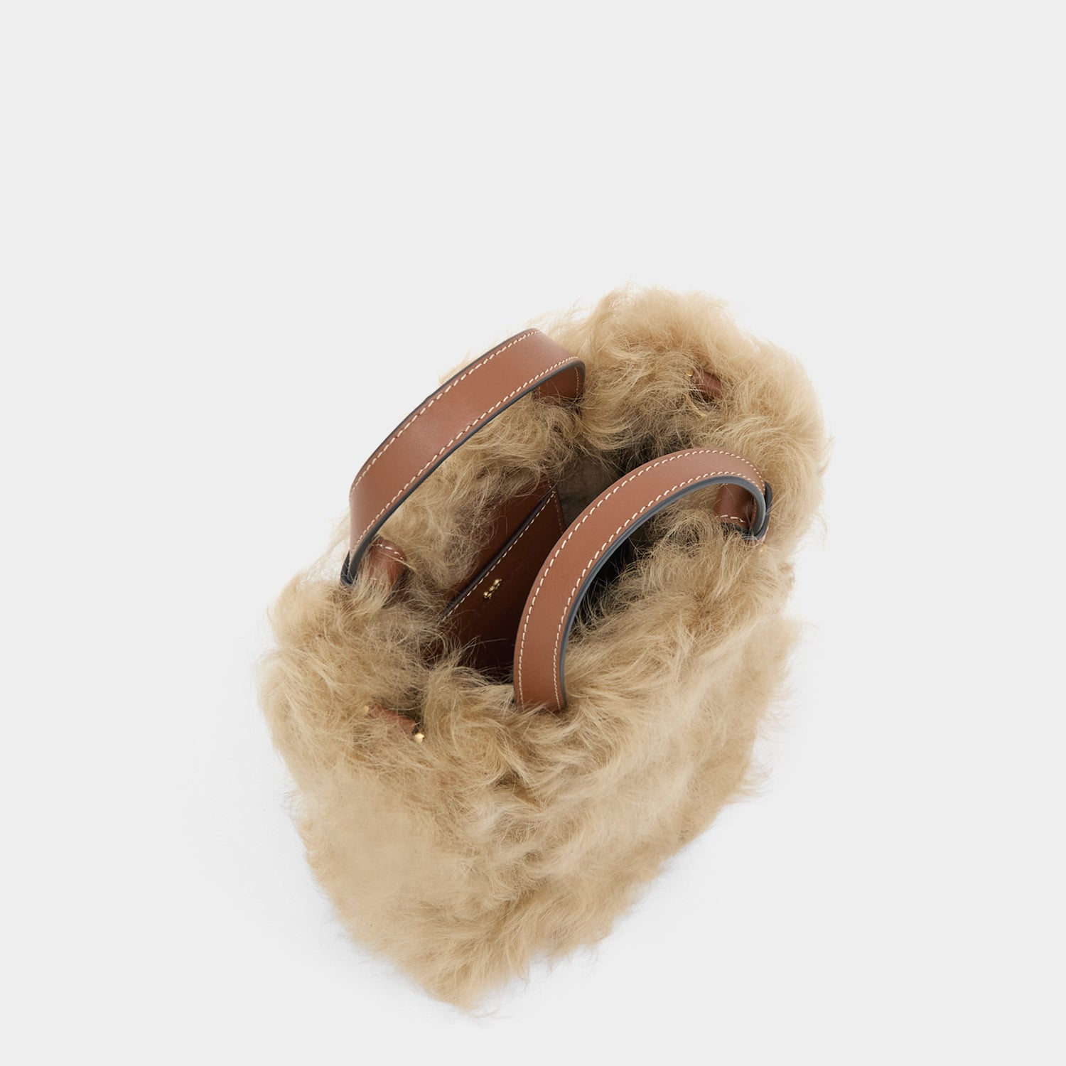 N/S Mini Eyes Shearling Tote -

          
            Shearling/Smooth Leather in Taupe -
          

          Anya Hindmarch UK
