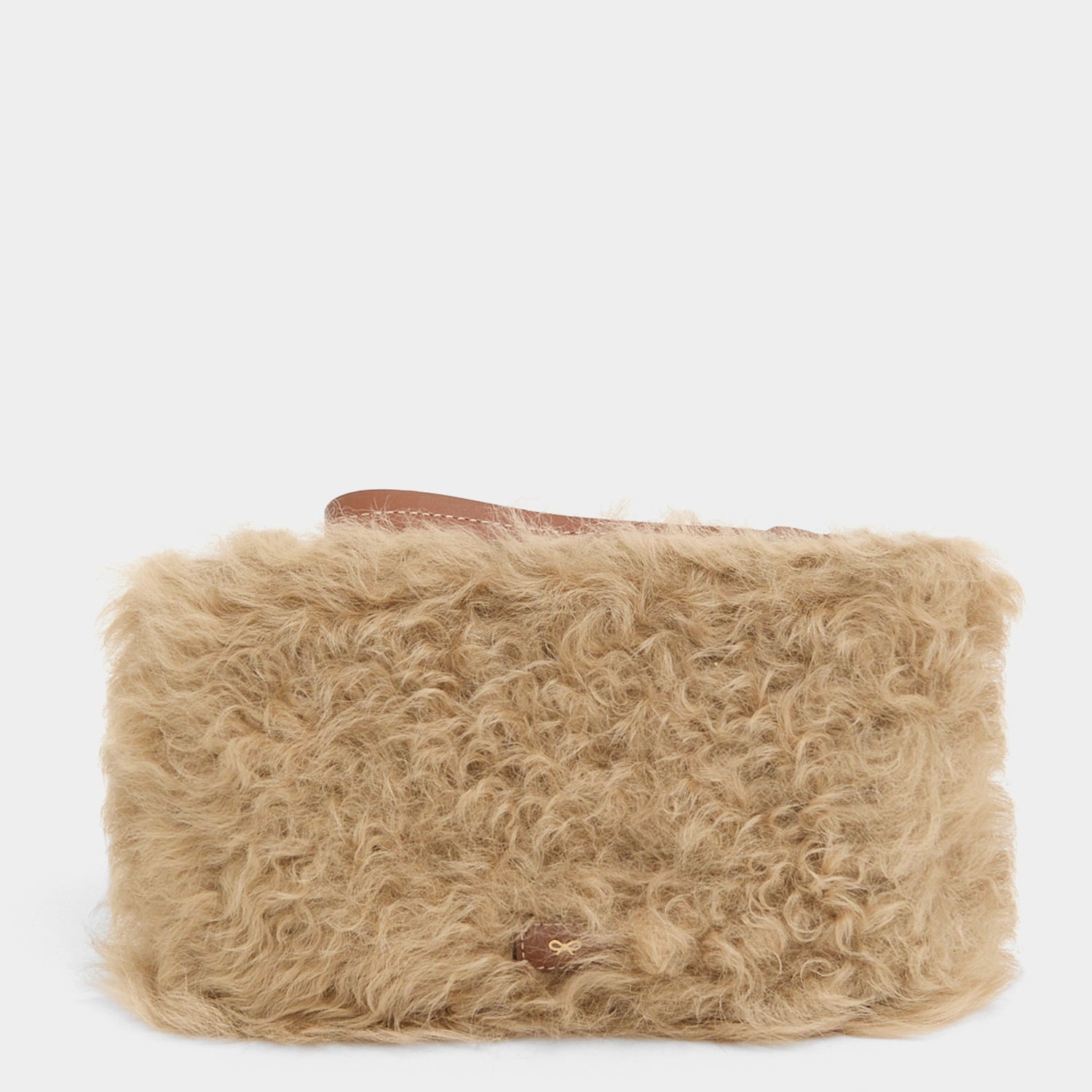 Shearling Eyes Clutch -

          
            Shearling/Smooth Leather leather in Taupe -
          

          Anya Hindmarch UK
