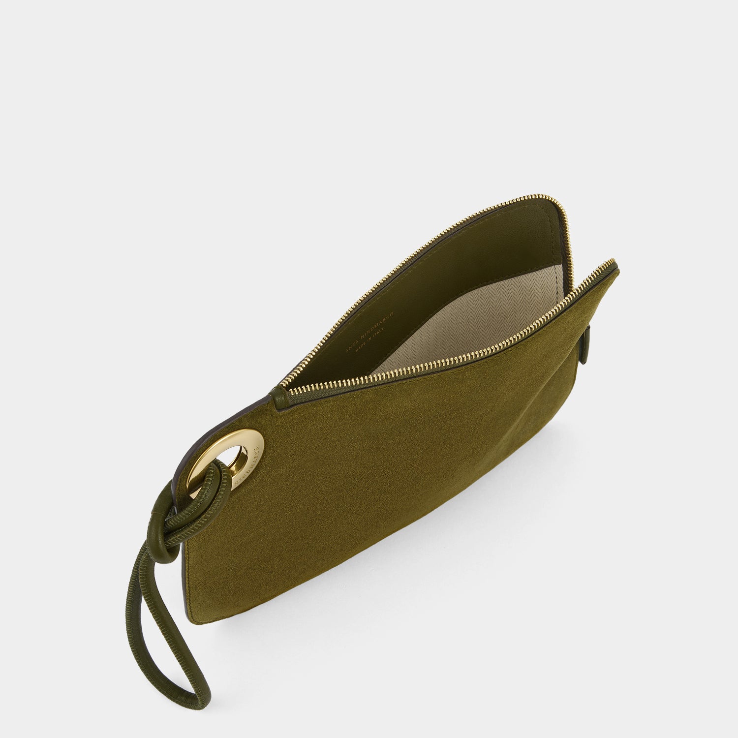 Ringo Clutch -

          
            Suede Leather in Bonsai Green -
          

          Anya Hindmarch UK

