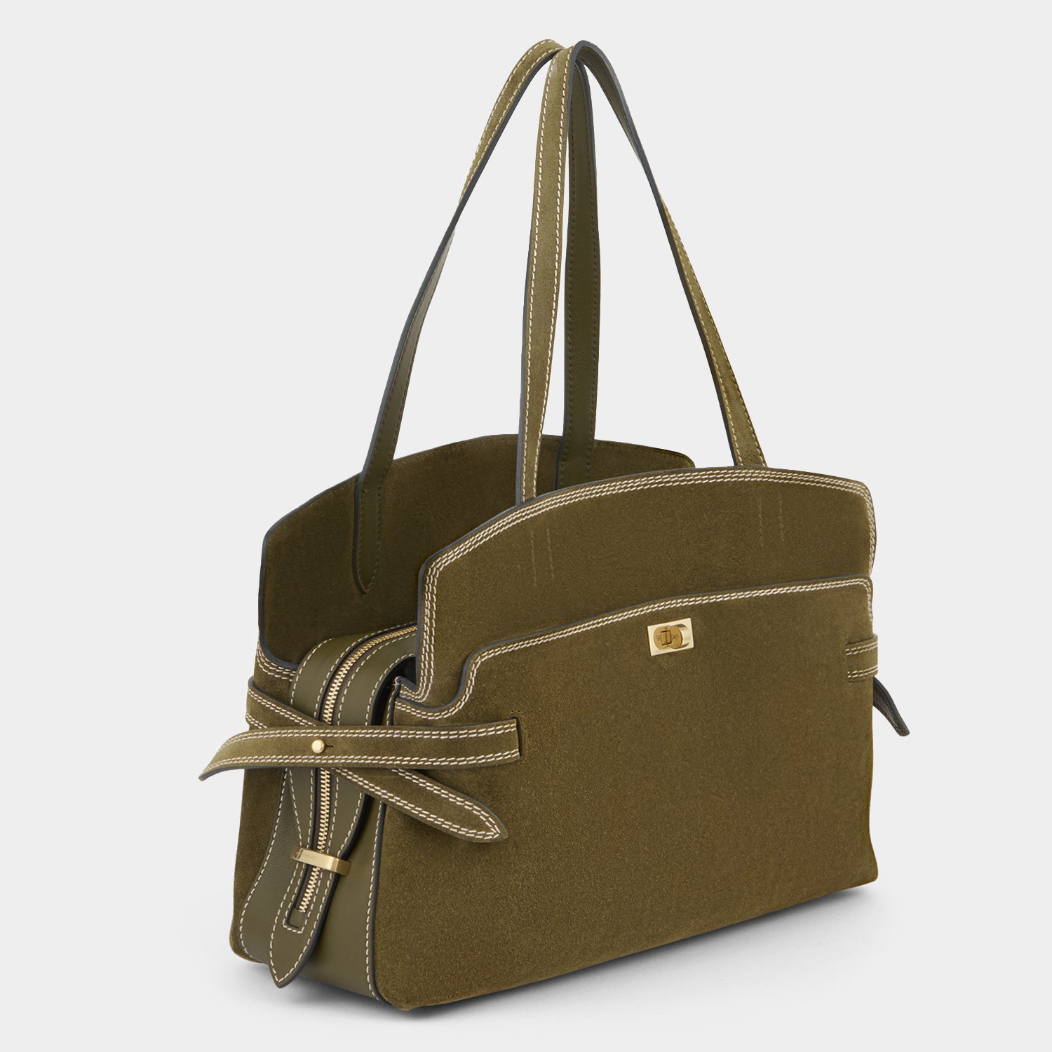 Wilson Stitch Shoulder Bag -

          
            Suede Leather in Bonsai Green -
          

          Anya Hindmarch UK
