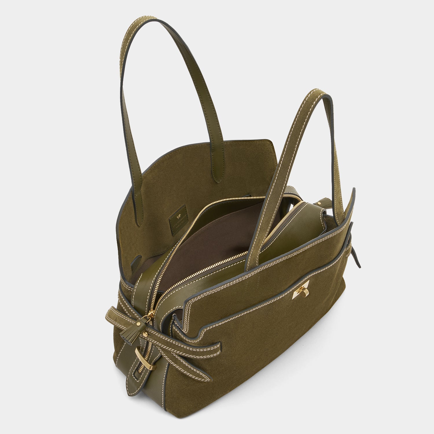 Wilson Stitch Shoulder Bag -

          
            Suede Leather in Bonsai Green -
          

          Anya Hindmarch UK
