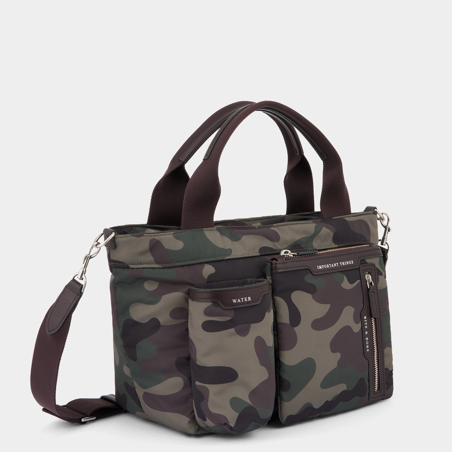 Camouflage E/W Multi Pocket Mini Cross-body Tote -

          
            Nylon in Camouflage -
          

          Anya Hindmarch UK
