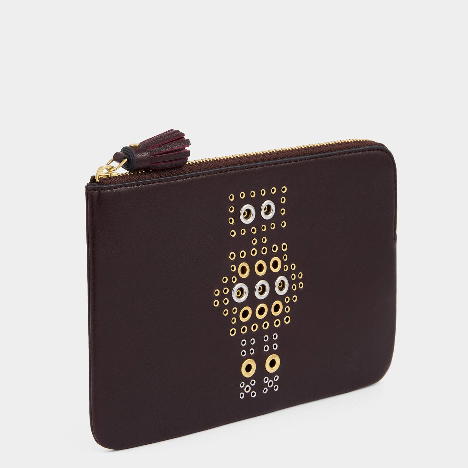 Eyelet Character Zip Loose Pocket -

          
            Smooth Leather in Grape Purple -
          

          Anya Hindmarch UK
