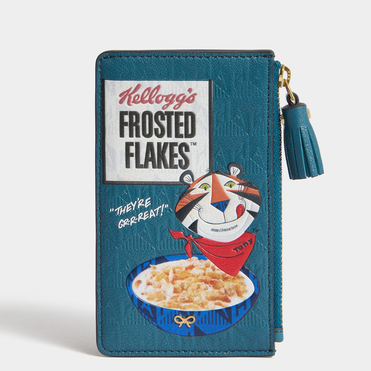 Anya Brands Frosted Flakes Zip Card Case -

          
            Capra Leather in Light Petrol -
          

          Anya Hindmarch UK
