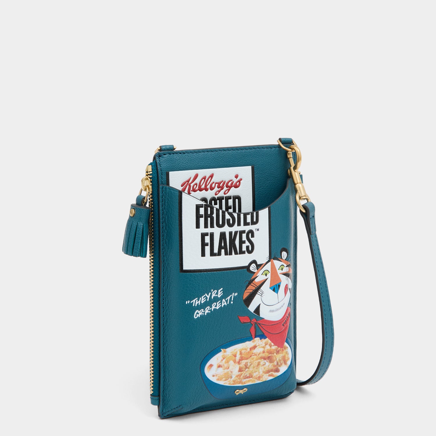 Anya Brands Frosted Flakes Zip Phone Pouch -

          
            Shiny Capra Leather in Light Petrol -
          

          Anya Hindmarch UK
