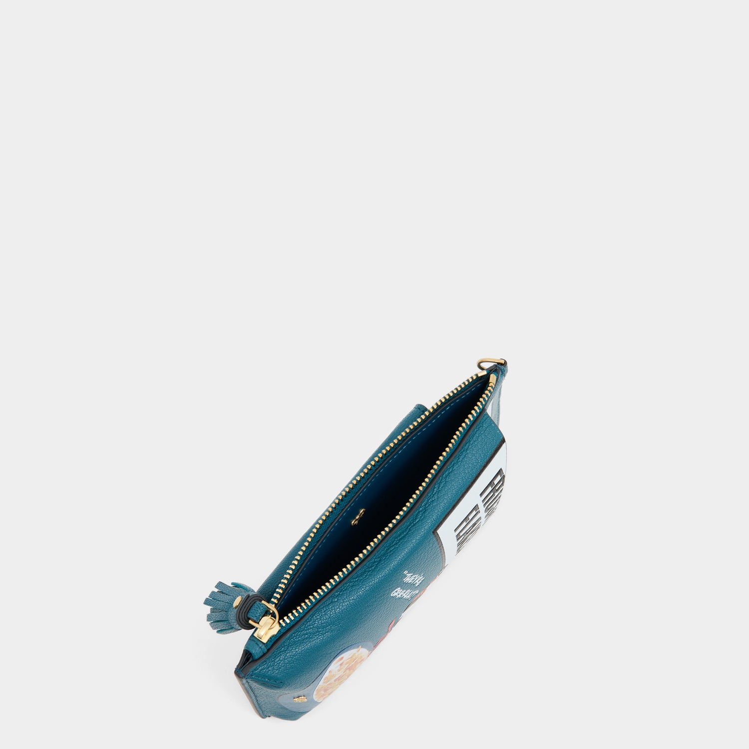 Anya Brands Frosted Flakes Zip Phone Pouch -

          
            Shiny Capra Leather in Light Petrol -
          

          Anya Hindmarch UK
