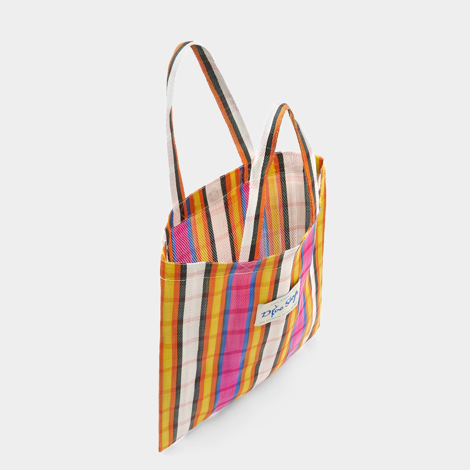 Multicoloured stripy Tote bag made of Recycled Plastic by Anya Hindmarch