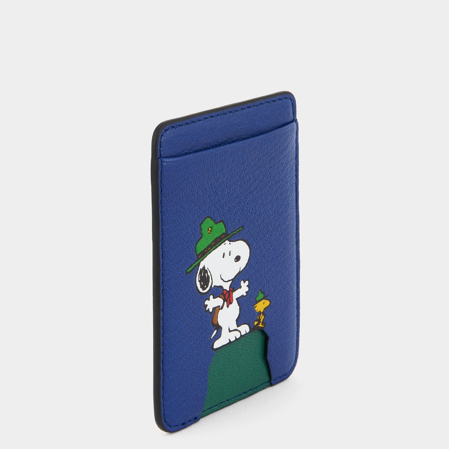 Peanuts Snoopy Magnetic Card Case -

          
            Capra Leather in Monday Blue -
          

          Anya Hindmarch UK
