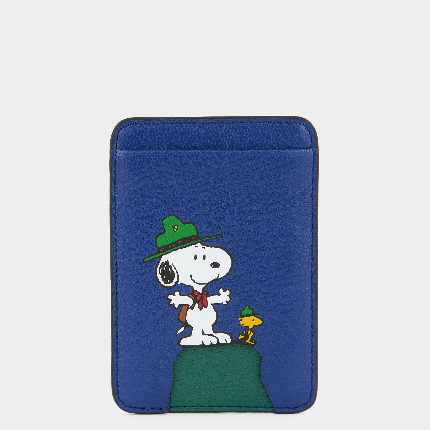 Peanuts Snoopy Magnetic Card Case -

          
            Capra Leather in Monday Blue -
          

          Anya Hindmarch UK

