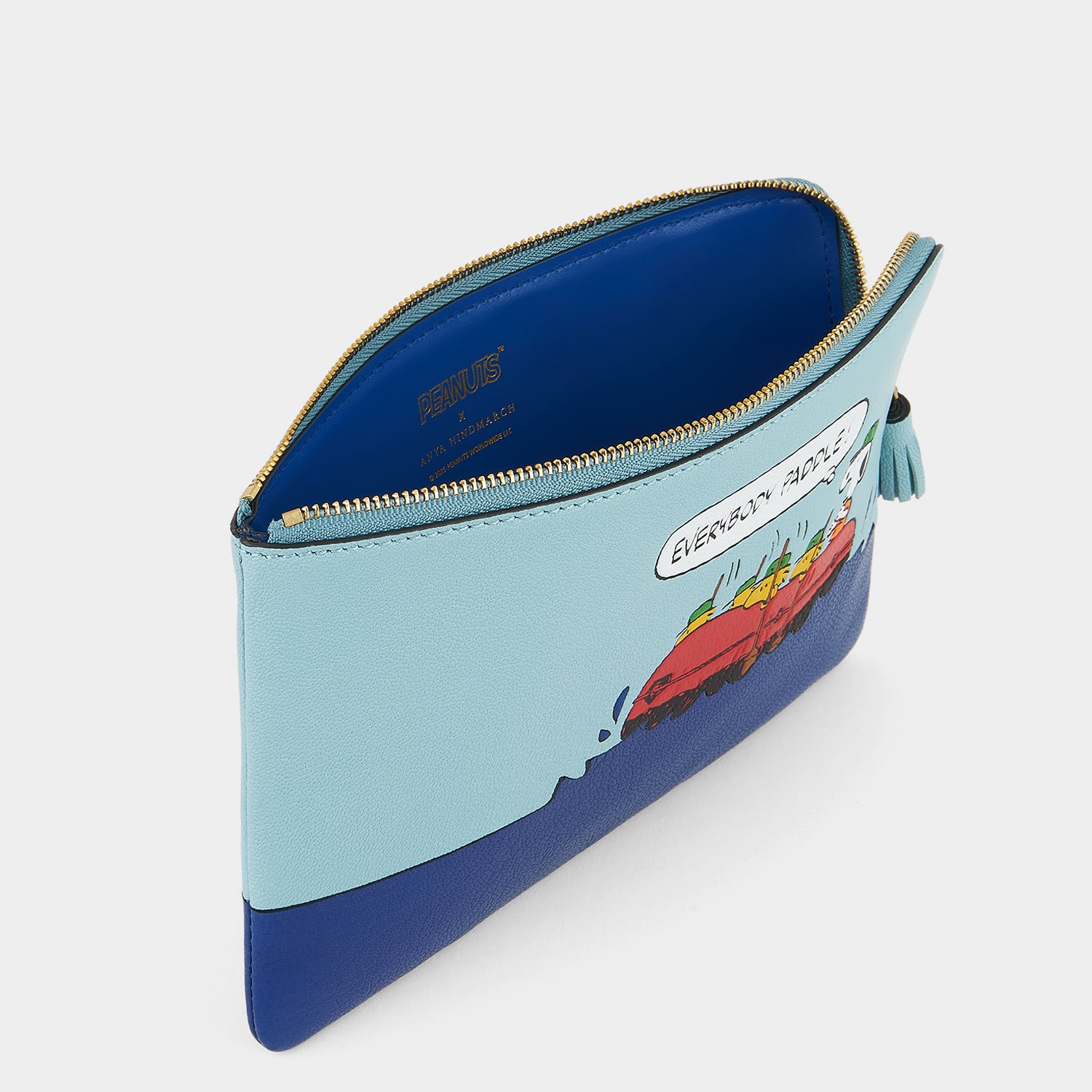 Peanuts Snoopy Zip Loose Pocket -

          
            Capra Leather in Mayan Blue -
          

          Anya Hindmarch UK
