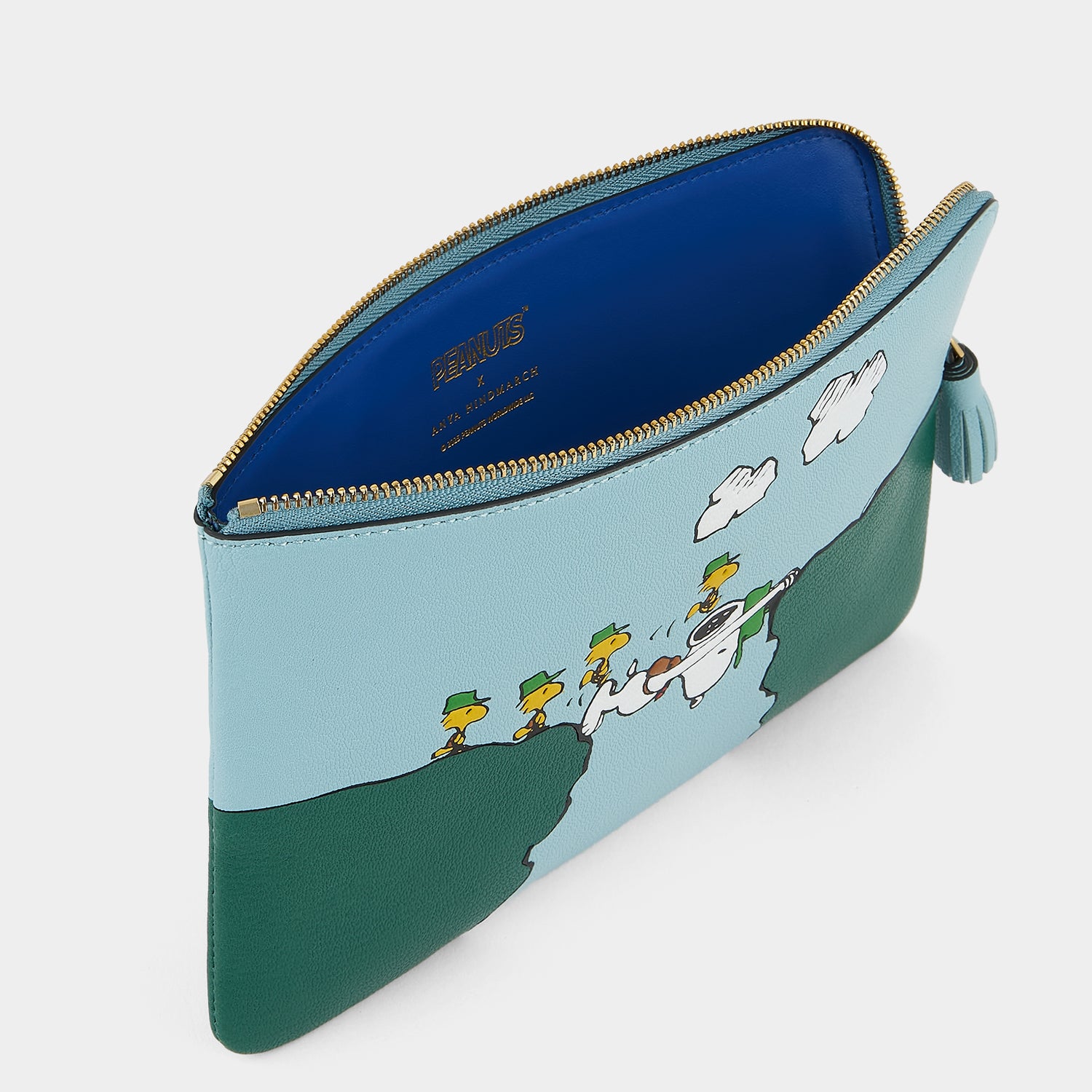 Peanuts Snoopy Zip Loose Pocket -

          
            Capra Leather in Mayan Blue -
          

          Anya Hindmarch UK
