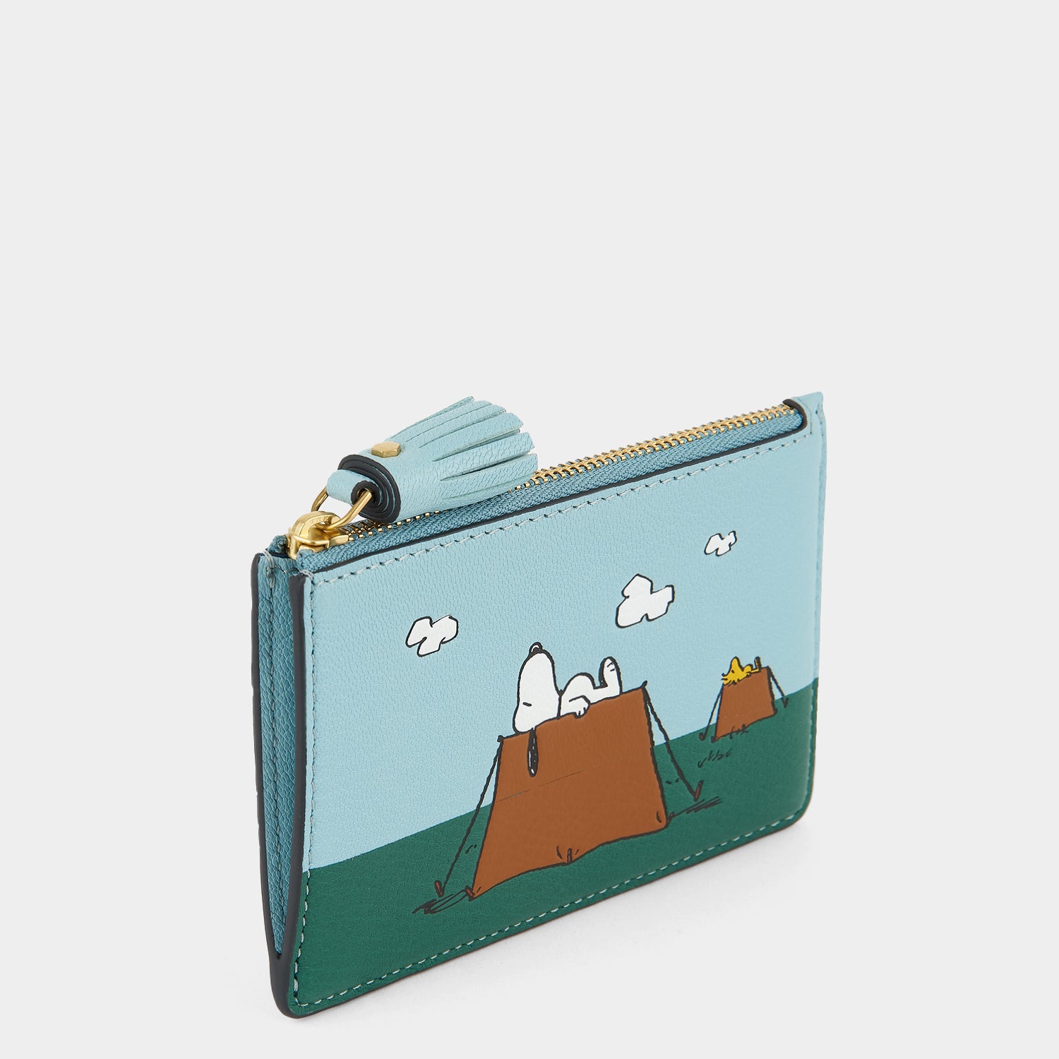 Peanuts Snoopy Zip Card Case -

          
            Capra Leather in Mayan Blue -
          

          Anya Hindmarch UK
