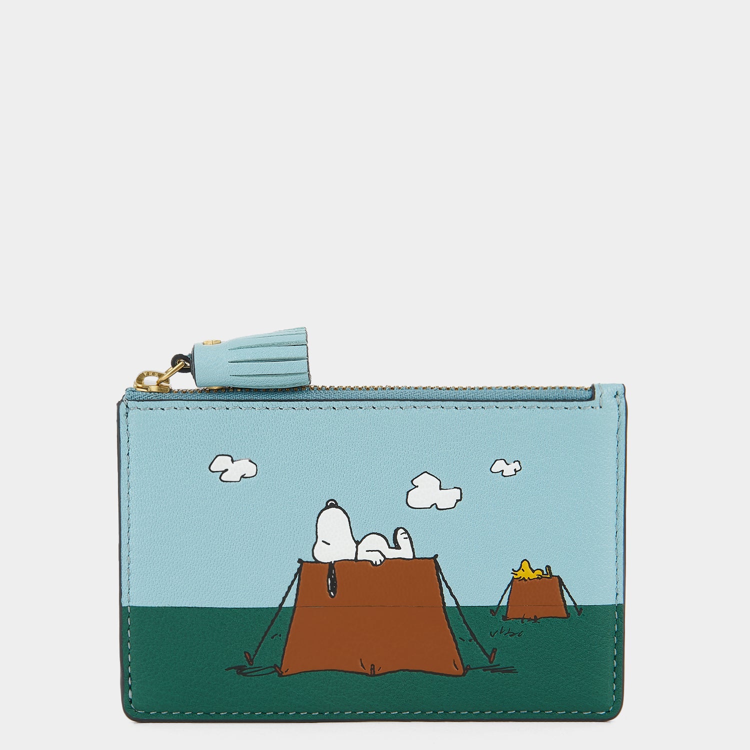 Peanuts Snoopy Zip Card Case -

          
            Capra Leather in Mayan Blue -
          

          Anya Hindmarch UK
