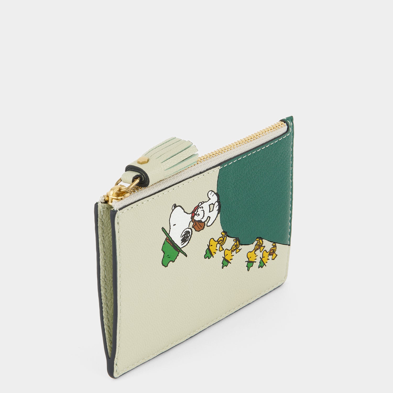 Peanuts Snoopy Zip Card Case -

          
            Capra Leather in Eau De Nil Green -
          

          Anya Hindmarch UK
