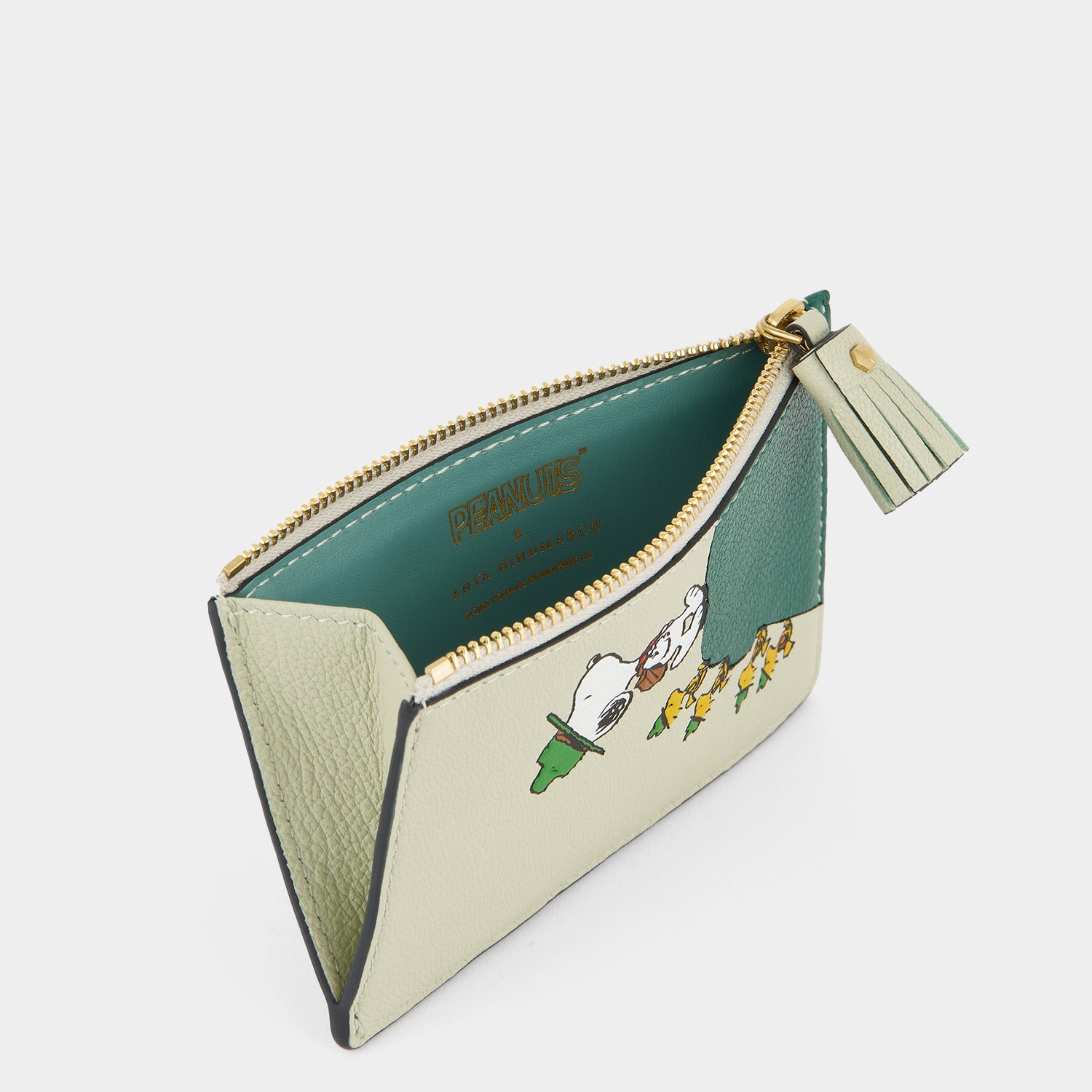 Peanuts Snoopy Zip Card Case -

          
            Capra Leather in Eau De Nil Green -
          

          Anya Hindmarch UK
