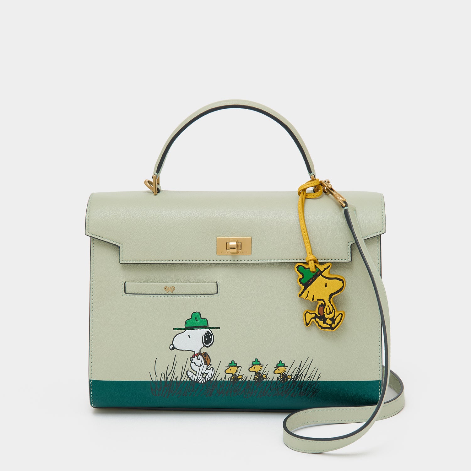 Peanuts Snoopy Mortimer Top Handle -

          
            Capra Leather in Eau De Nil Green -
          

          Anya Hindmarch UK
