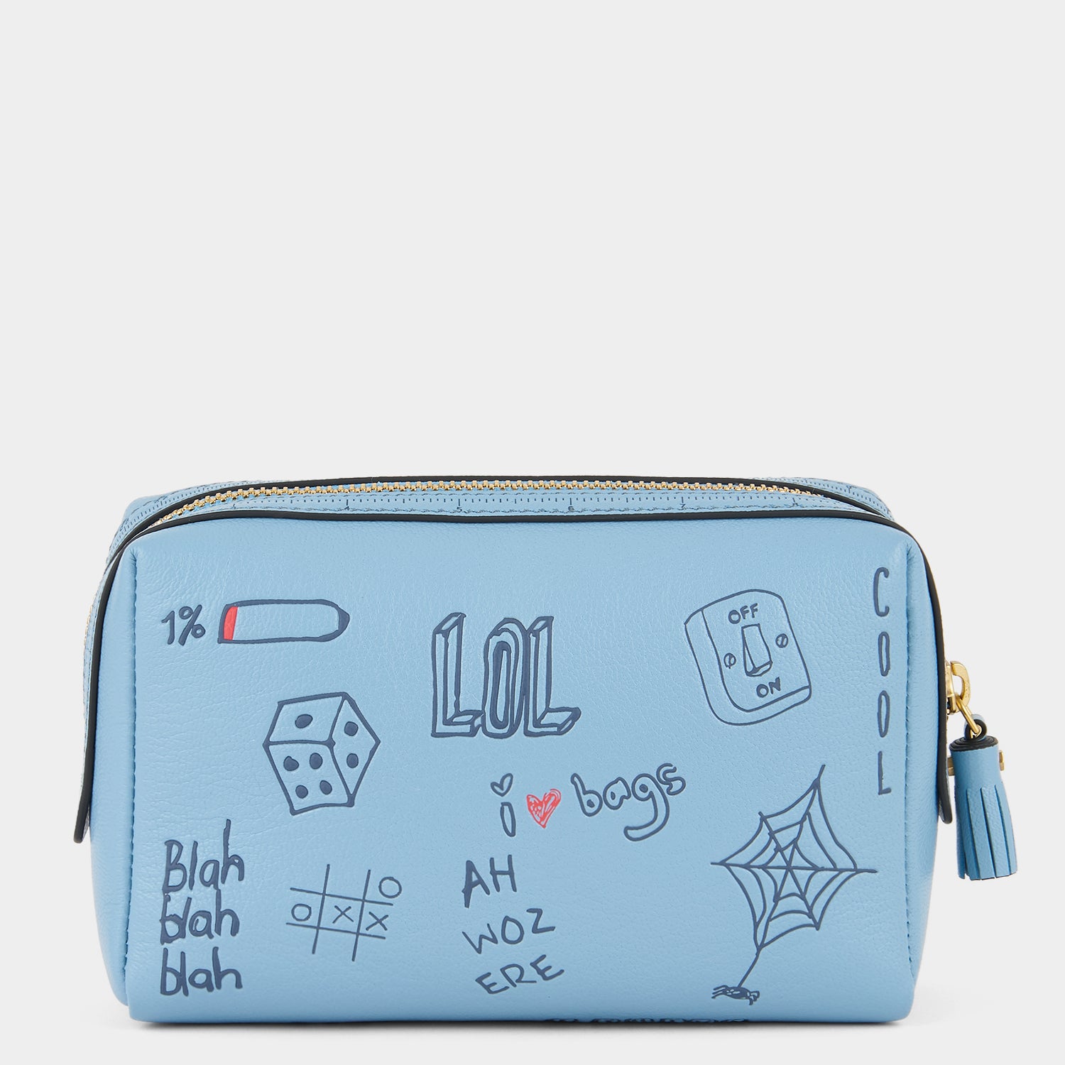 Important Things Scribble Pouch -

          
            Calf Leather in School Blue -
          

          Anya Hindmarch UK
