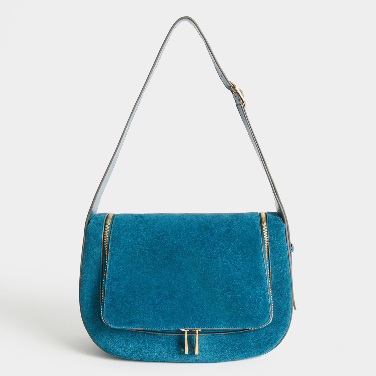 Vere Shoulder Bag -

          
            Suede Leather/Calf Leather in Dark Petrol Blue -
          

          Anya Hindmarch UK
