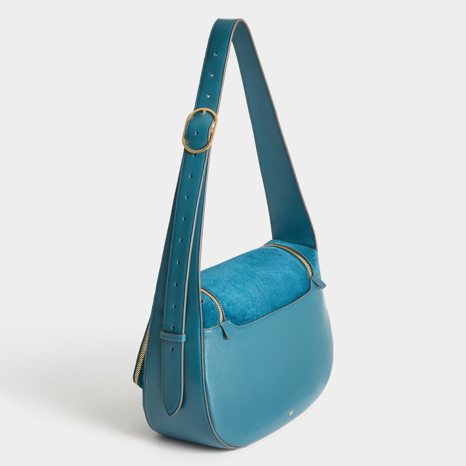 Vere Shoulder Bag -

          
            Suede Leather/Calf Leather in Dark Petrol Blue -
          

          Anya Hindmarch UK
