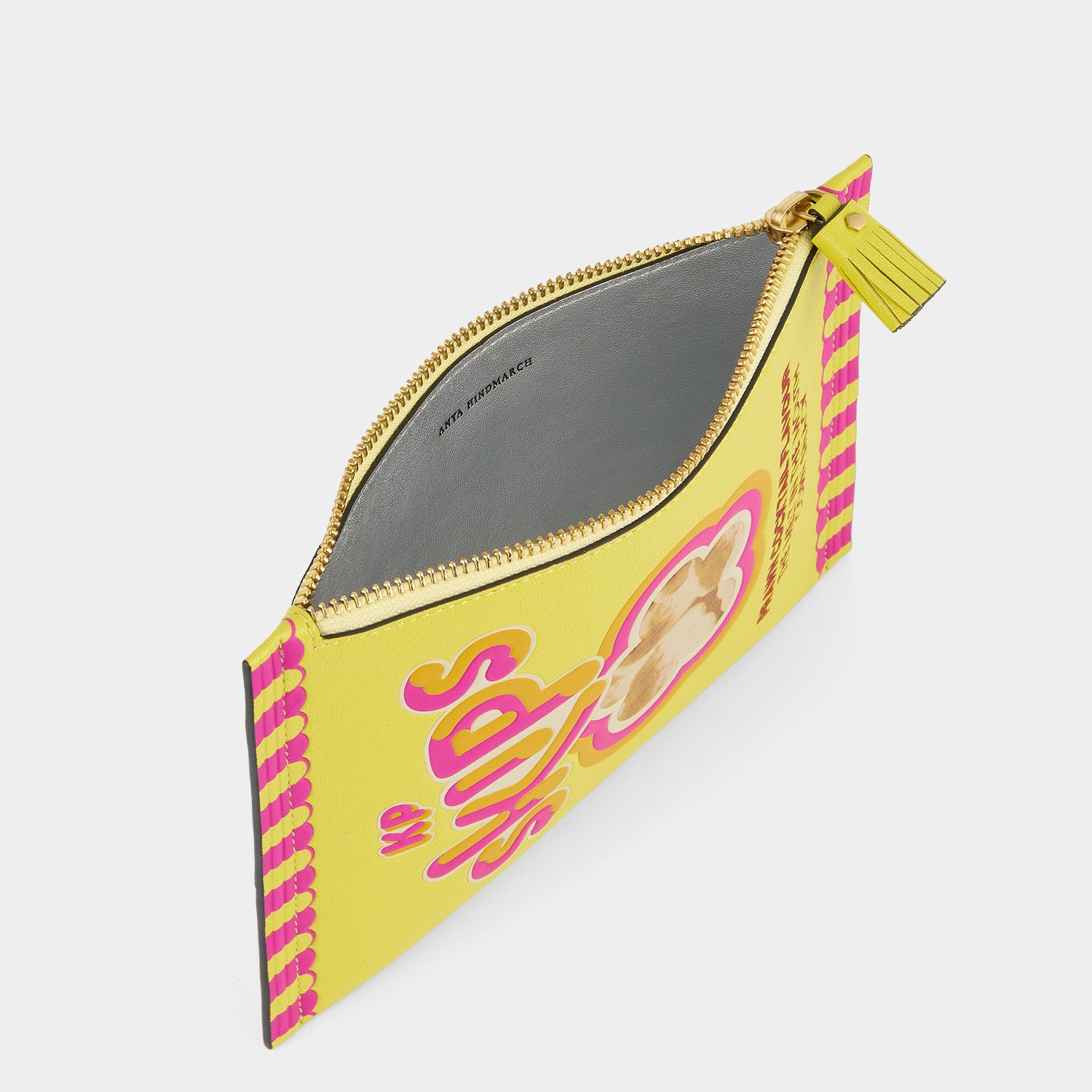 Anya Brands Skips Pouch -

          
            Calf Leather in Scampi Yellow -
          

          Anya Hindmarch UK
