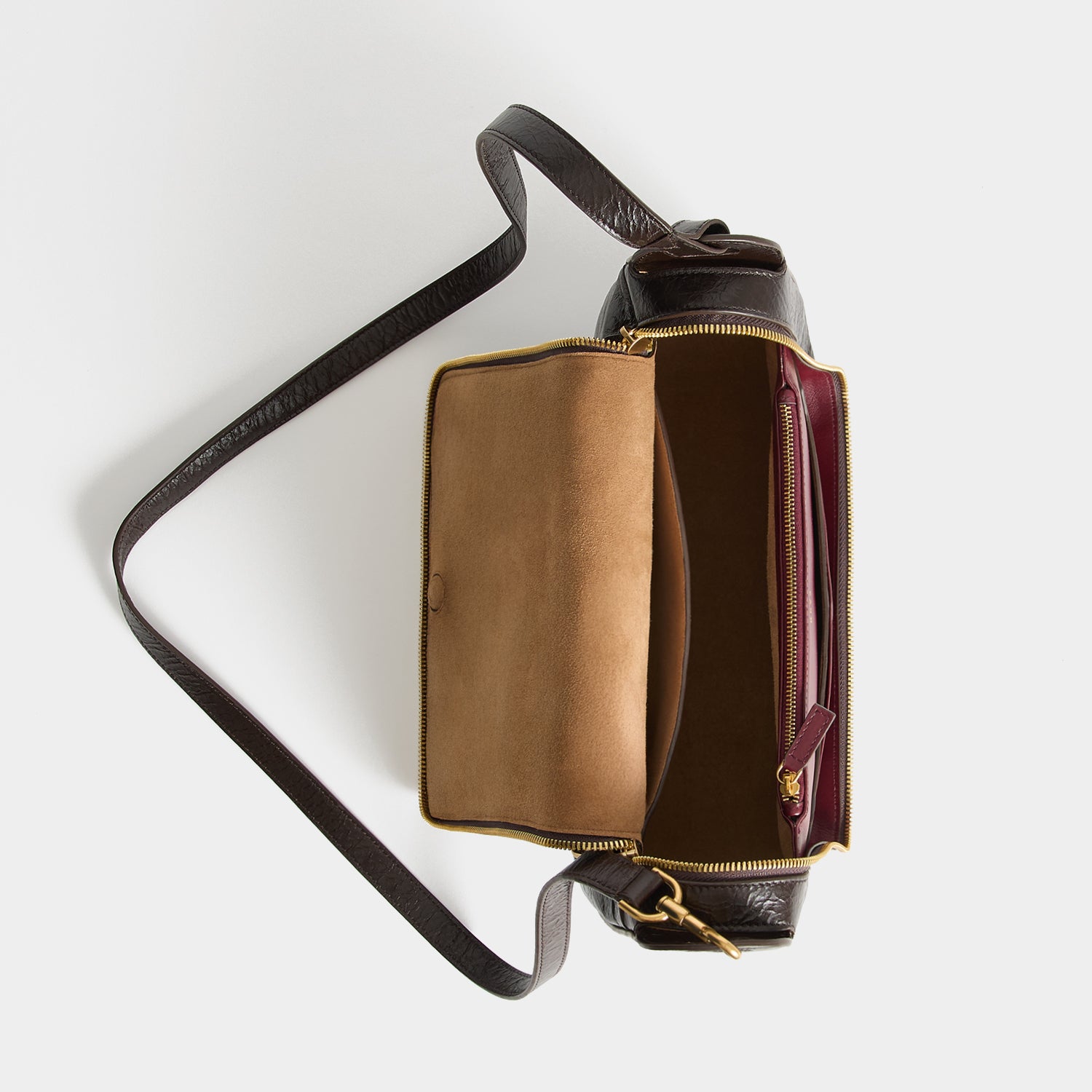 Vere Two-Way Shoulder Bag -

          
            Calf leather in Chocolate brown -
          

          Anya Hindmarch UK

