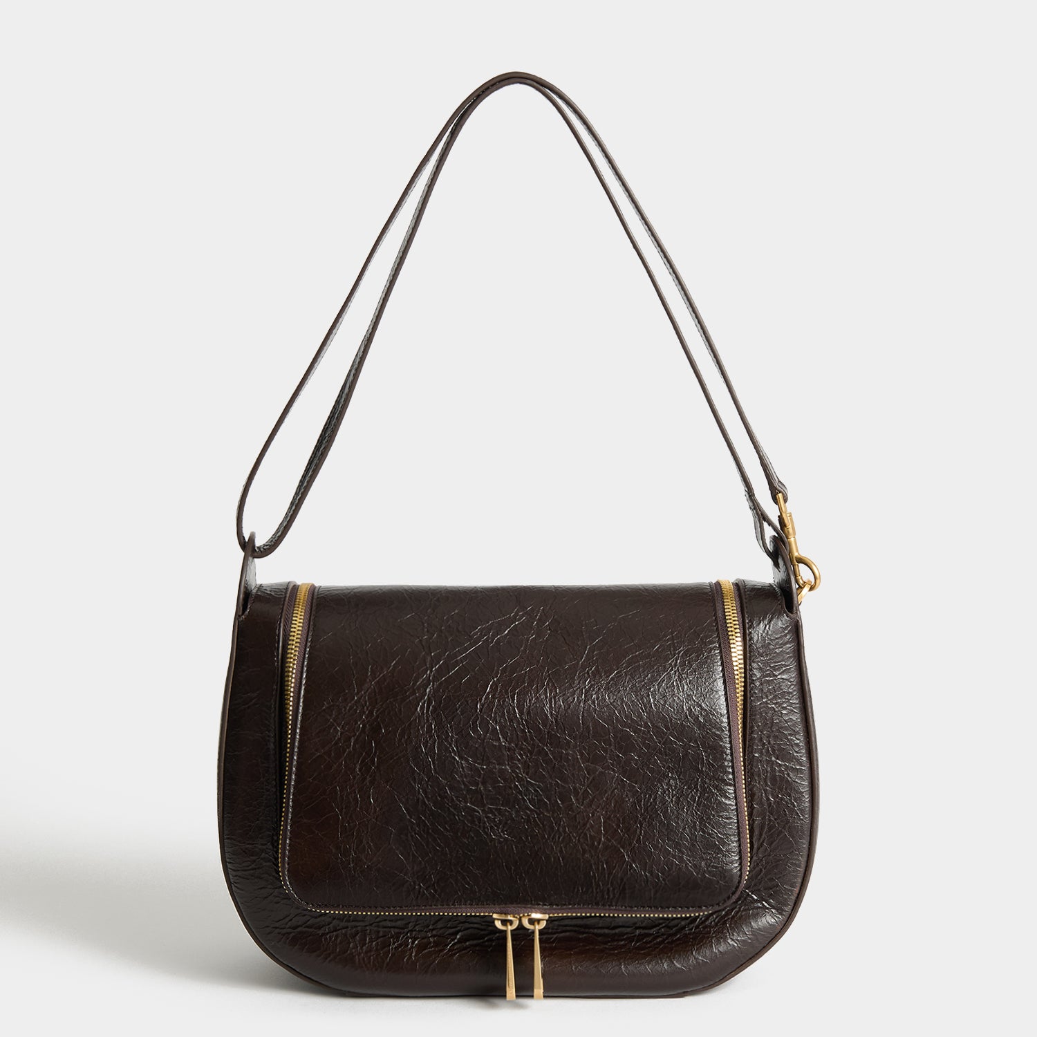 Vere Two-Way Shoulder Bag -

          
            Calf leather in Chocolate brown -
          

          Anya Hindmarch UK
